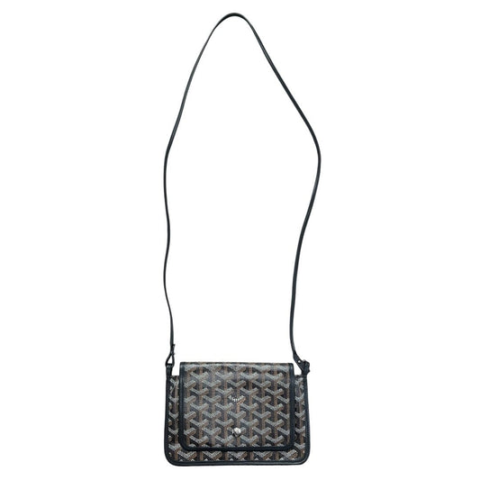 GOYARD Goyardine Canvas Plumet Pochette Shoulder Bag Black, Tan, White Silver Hardware | Authentic Pre-Owned Luxury