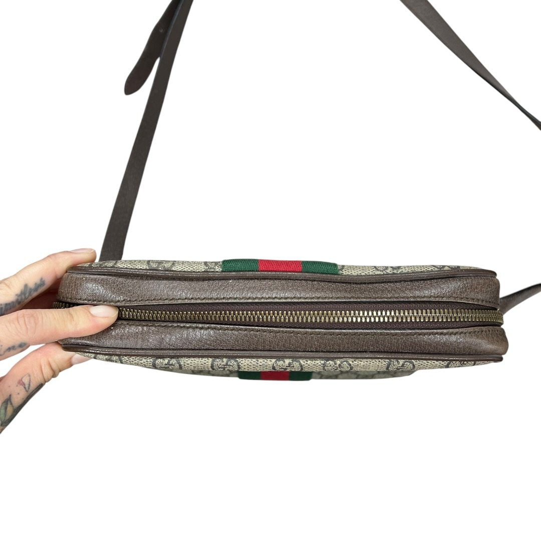 GUCCI GG Supreme Canvas Ophidia GG Supreme Small Shoulder Bag Shoulder Bag Beige, Ebony, Brown, Red, Green Gold Hardware | Authentic Pre-Owned Luxury
