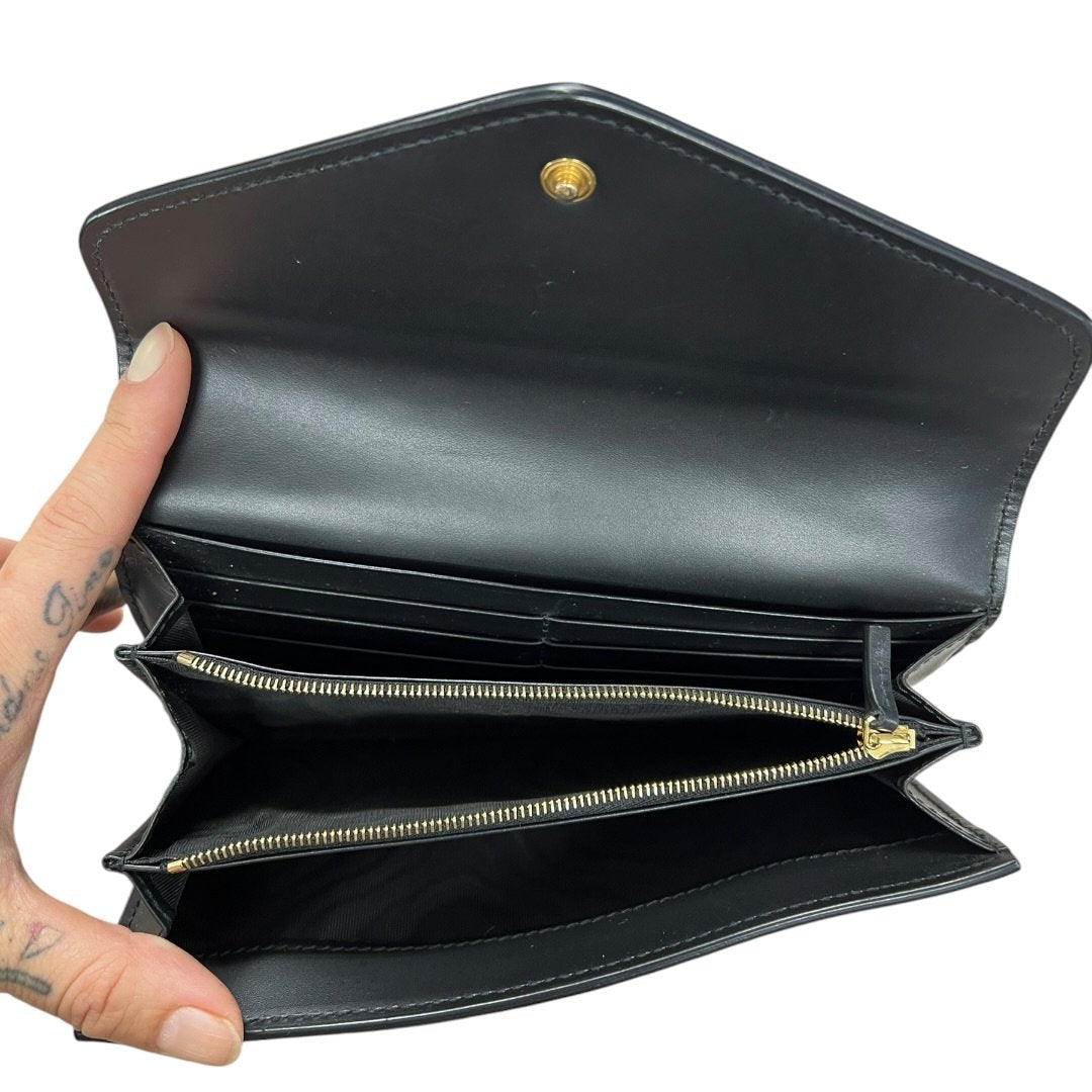 GUCCI GG Embossed Leather GG Embossed Continental Wallet Wallet Black Gold Hardware | Authentic Pre-Owned Luxury