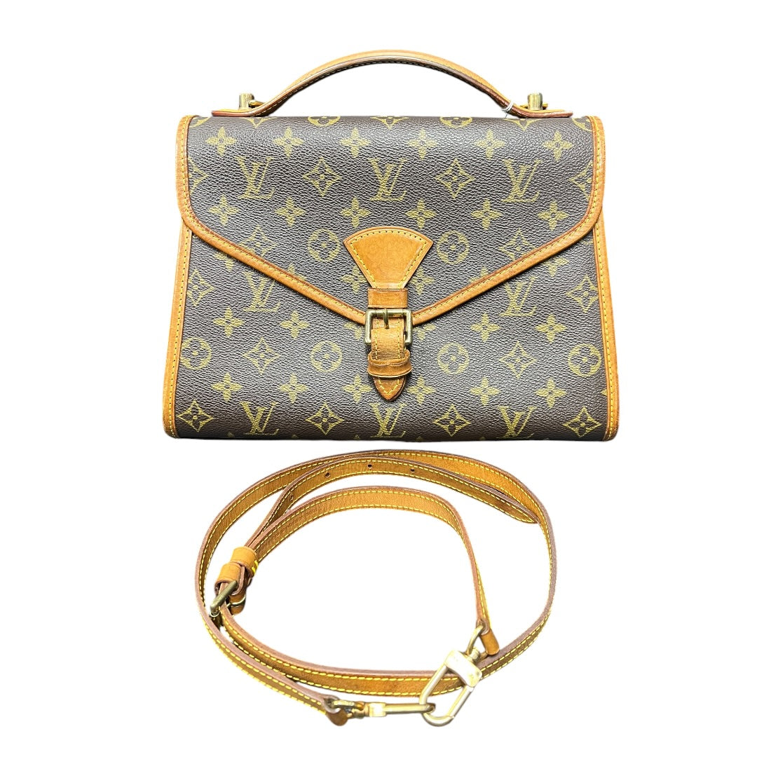 LOUIS VUITTON Monogram Monceau Handbag Brown Tan Gold