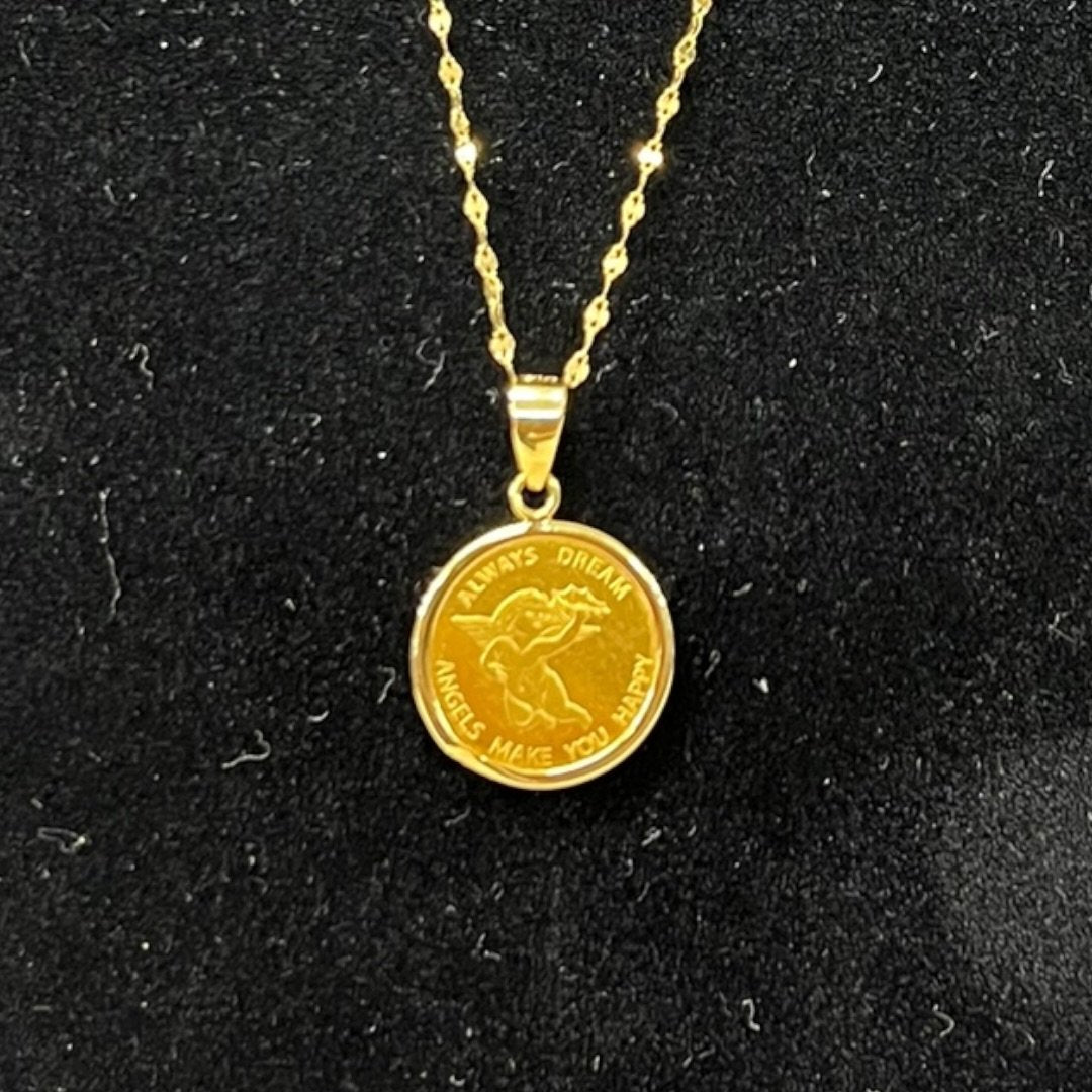 Gold Coin Pendant detail