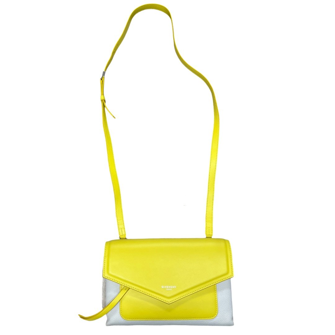 GIVENCHY Leather Shoulder Bag Yellow, White Silver-tone Hardware | Authentic Pre-Owned Luxury