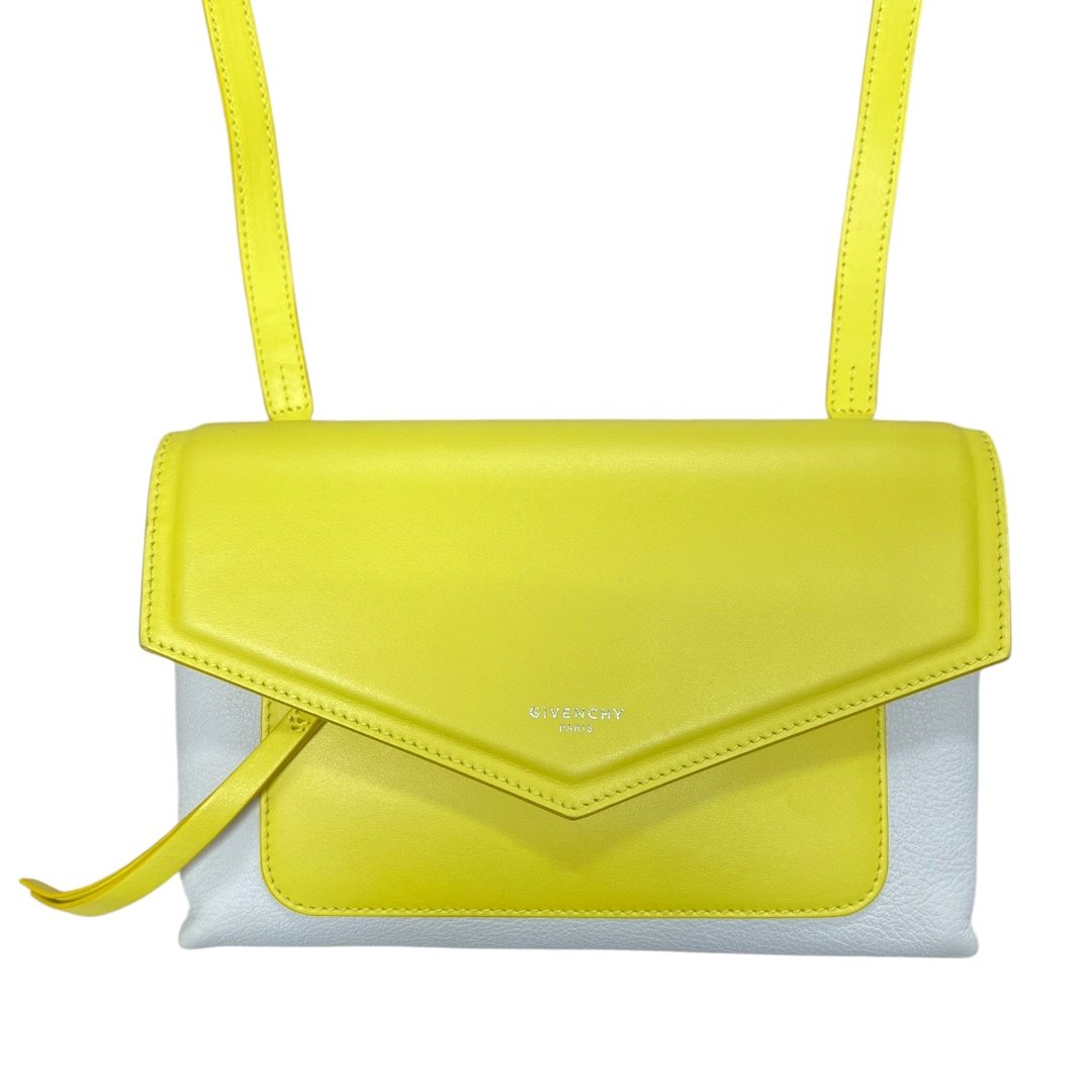 GIVENCHY Leather Shoulder Bag Yellow, White Silver-tone Hardware | Authentic Pre-Owned Luxury
