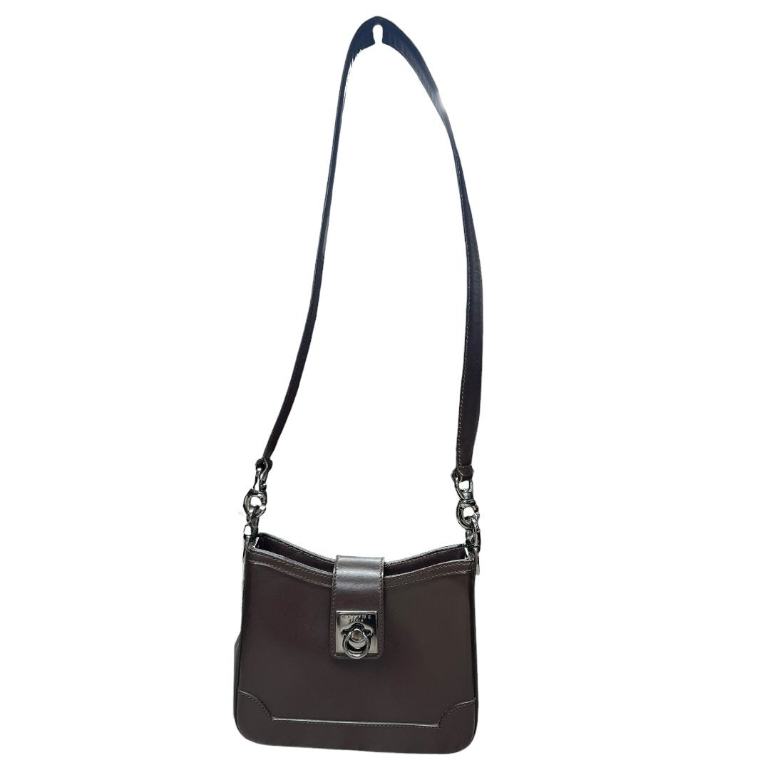 CELINE Leather C Ring Bag Shoulder Bag Dark Brown Silver Hardware | Authentic Pre-Owned Luxury