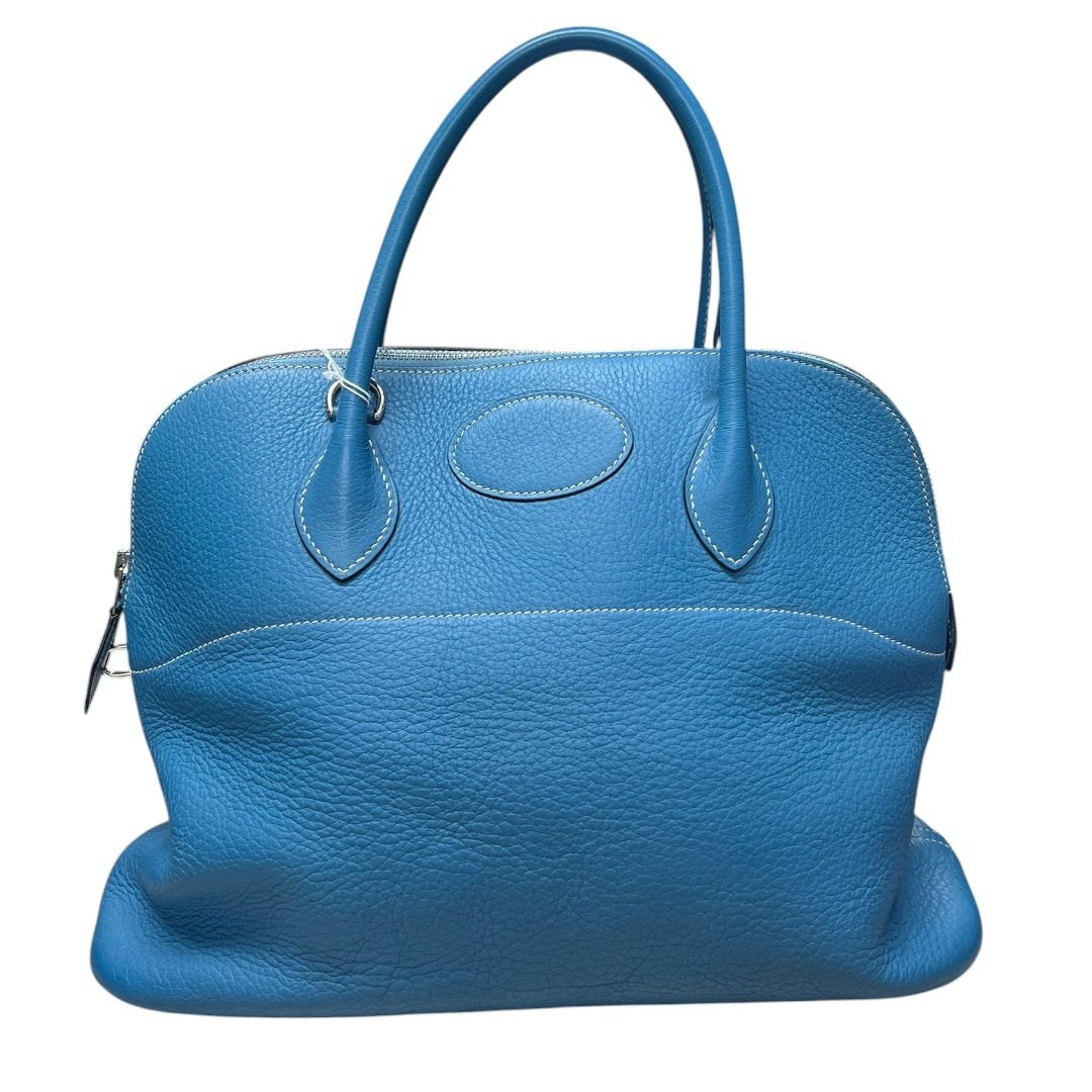 HERMES Clemence Bolide 31 Handbag Blue Silver Hardware | Authentic Pre-Owned Luxury