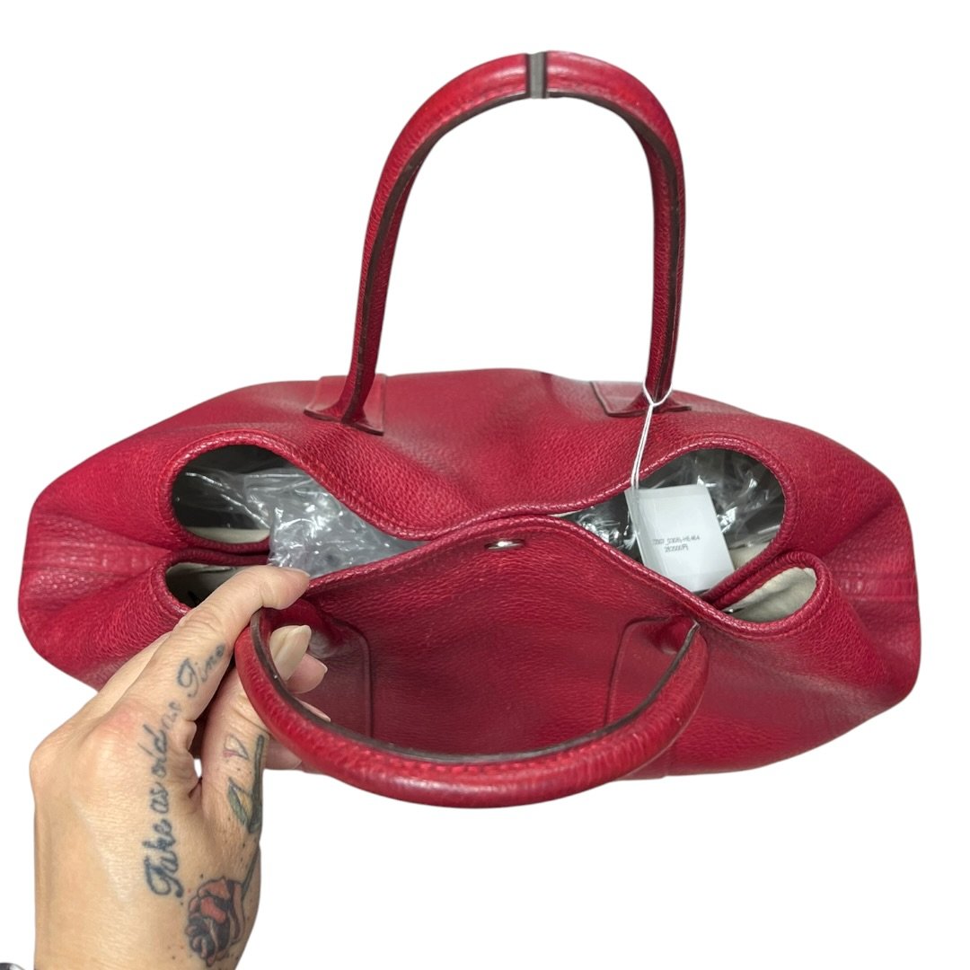HERMES Negonda Leather Garden Party Tote Red Silver Hardware | Authentic Pre-Owned Luxury