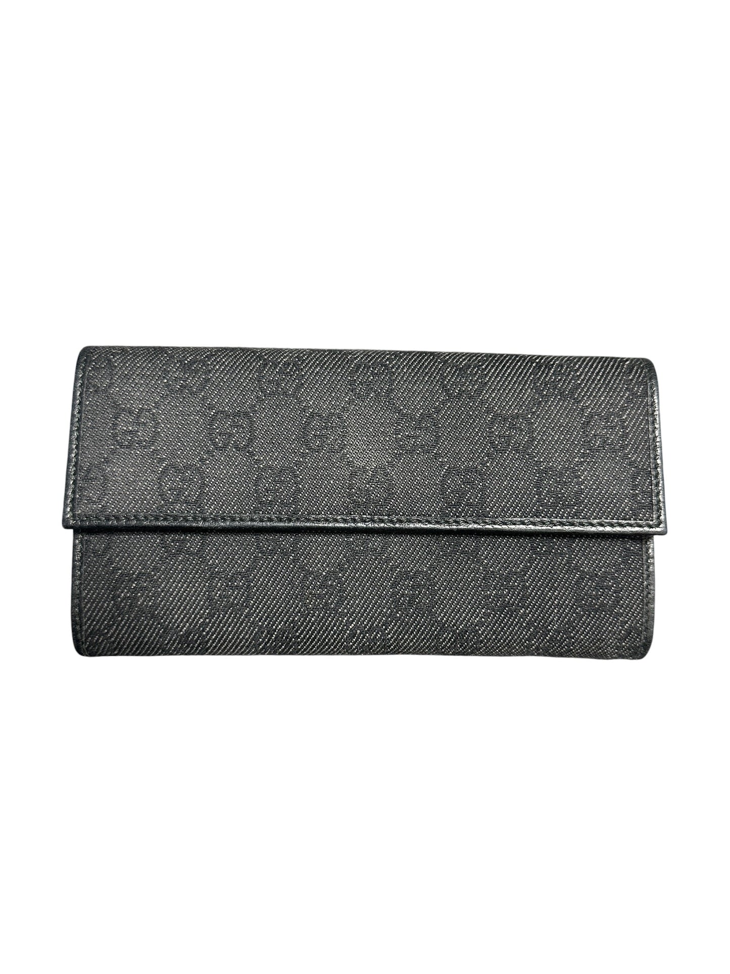 GUCCI GG Canvas Continental Long Wallet Black | Authentic Pre-Owned Luxury