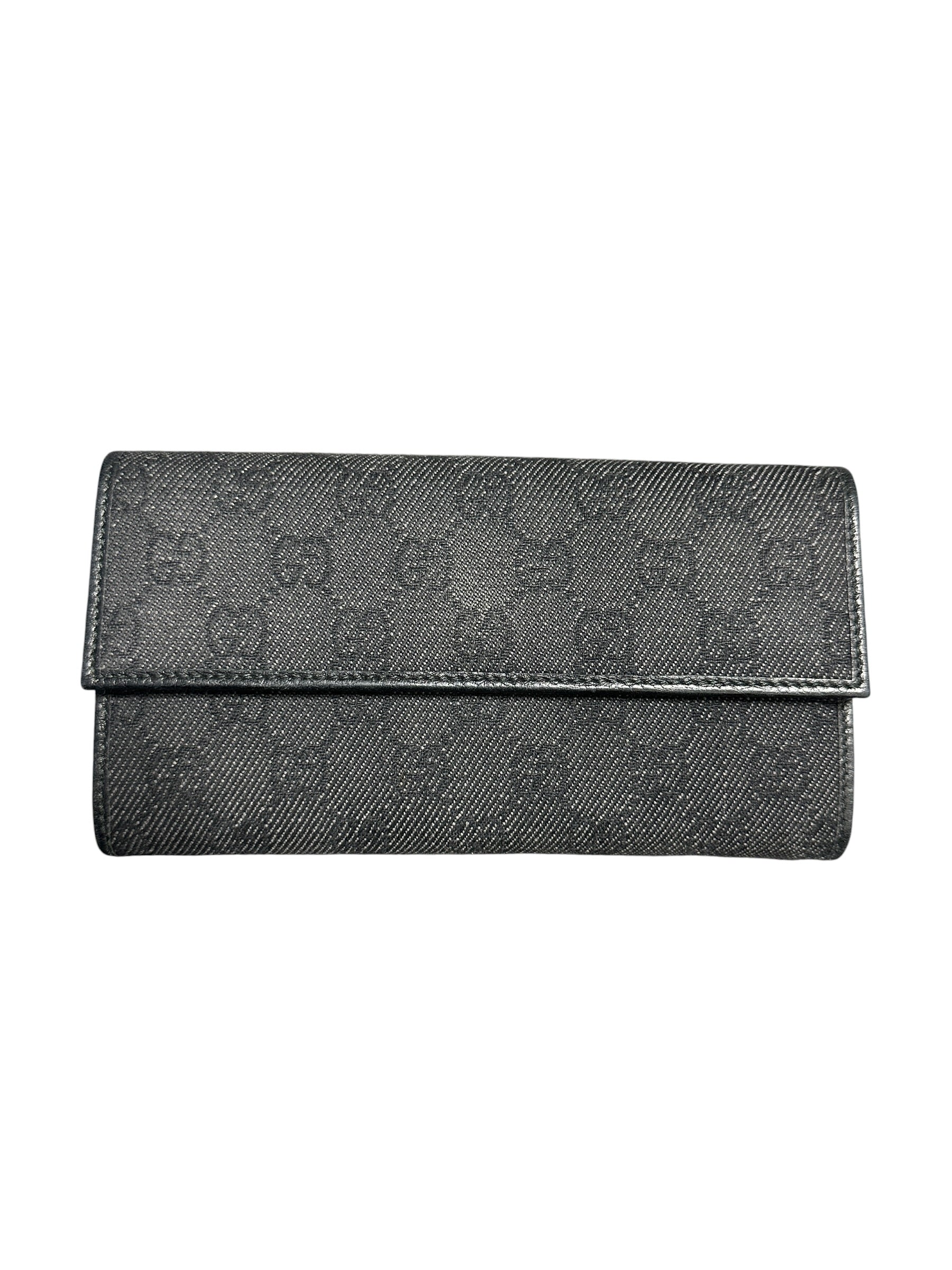 GUCCI GG Canvas Continental Long Wallet Black | Authentic Pre-Owned Luxury