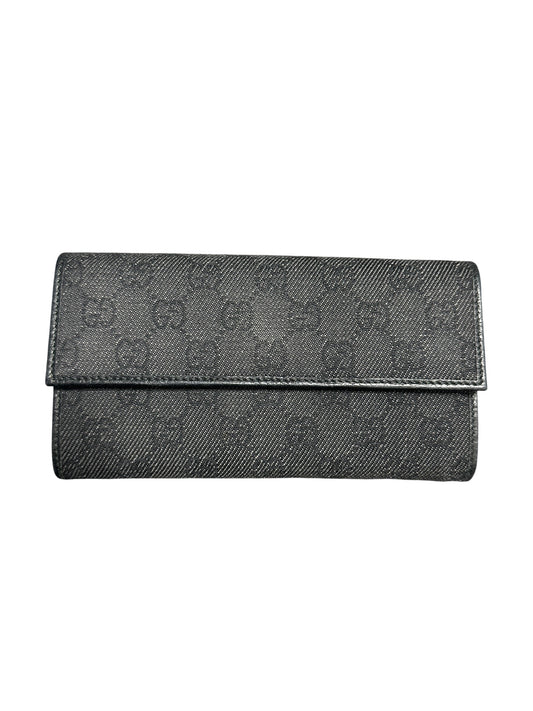 GUCCI GG Canvas Continental Long Wallet Black | Authentic Pre-Owned Luxury
