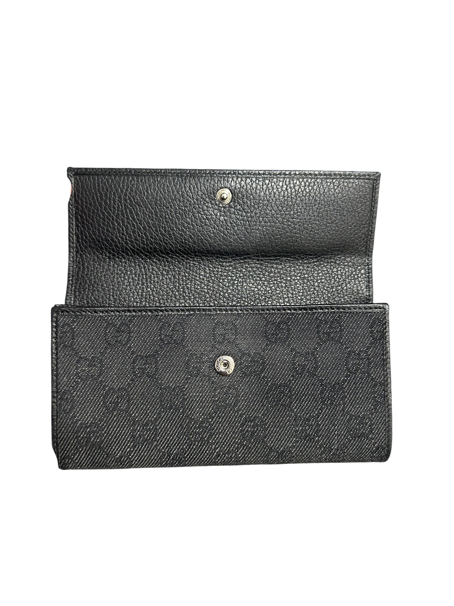 GUCCI GG Canvas Continental Long Wallet Black | Authentic Pre-Owned Luxury