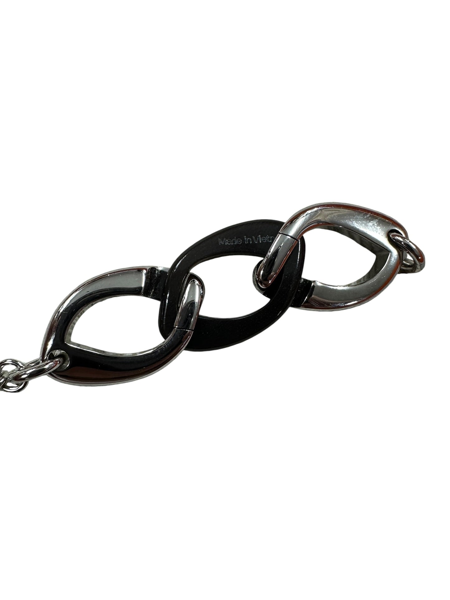 HERMES Buffalo Horn Pendant Chain Necklace Black Silver Hardware | Authentic Pre-Owned Luxury