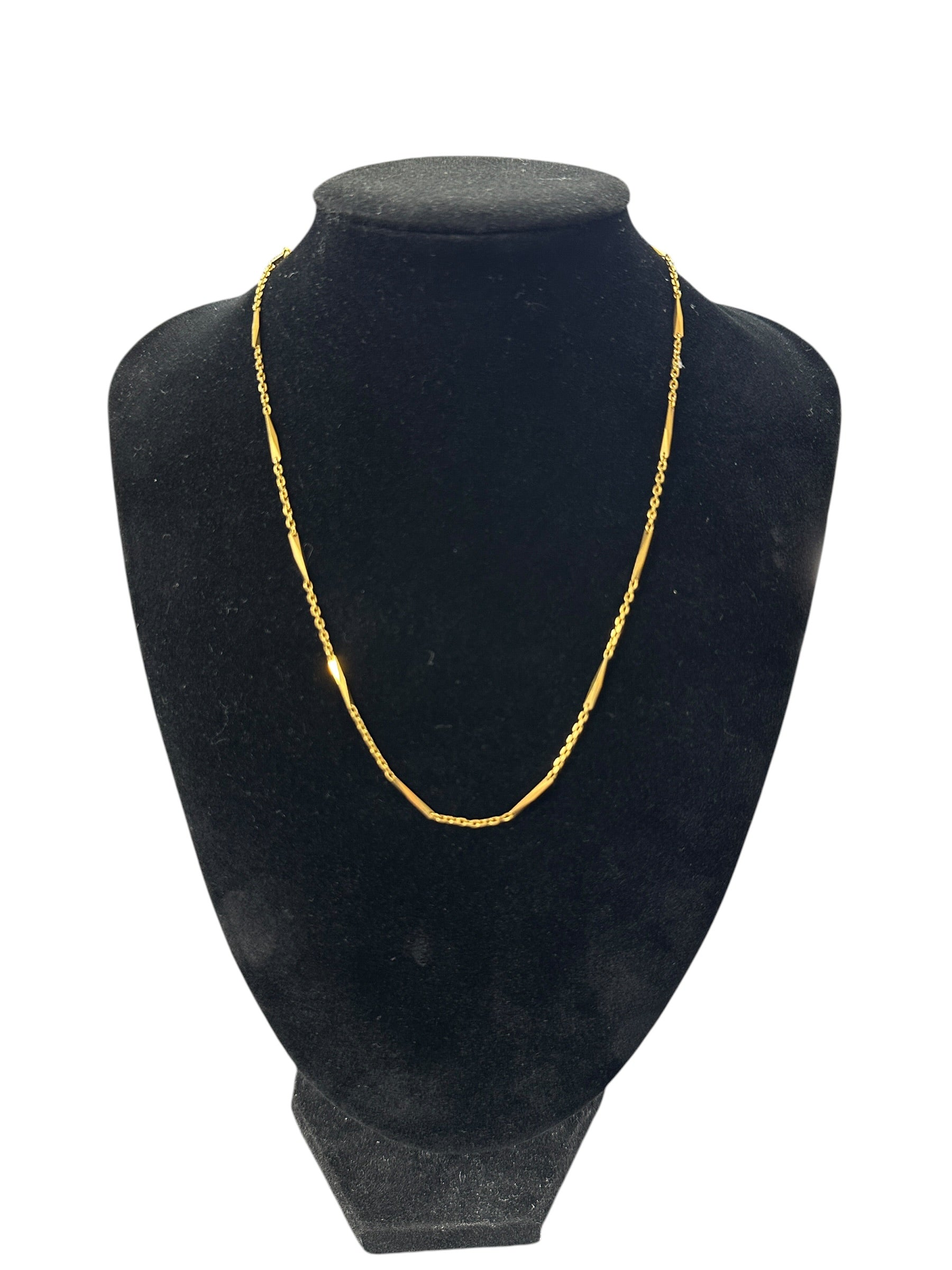 UNBRANDED Accessory K18 Yellow Gold Bar Link Chain Necklace Gold 5.54g | Authentic Pre-Owned Luxury