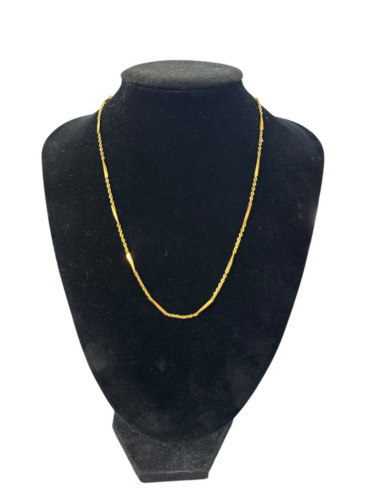 UNBRANDED Accessory K18 Yellow Gold Bar Link Chain Necklace Gold 5.54g | Authentic Pre-Owned Luxury