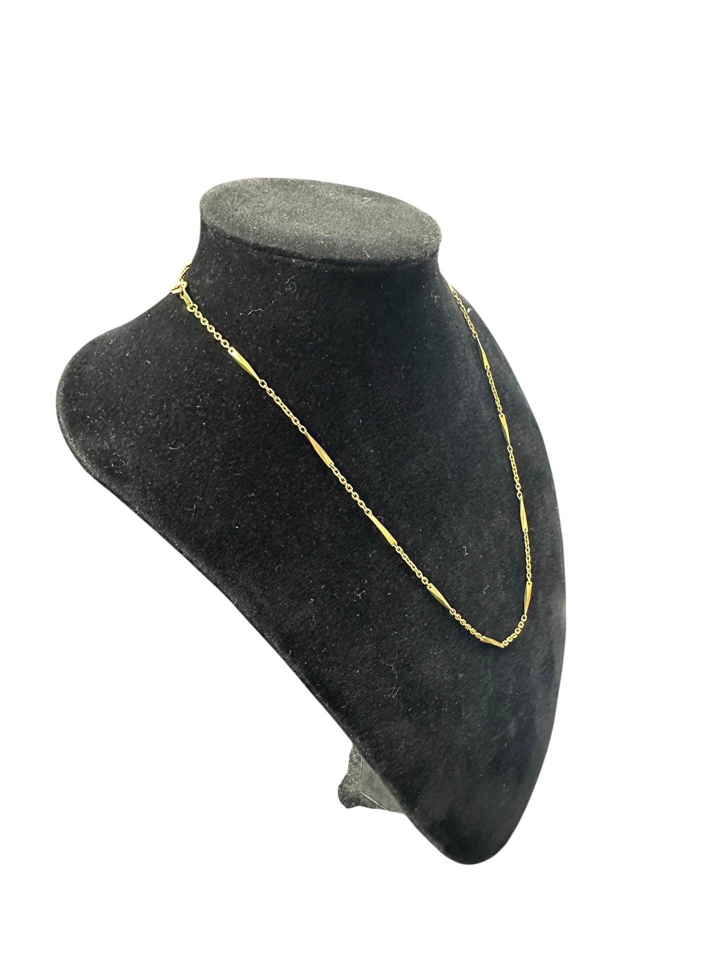 K18 Yellow Gold Bar Link Chain Necklace Gold 5.54g | Authentic Pre-Owned Luxury