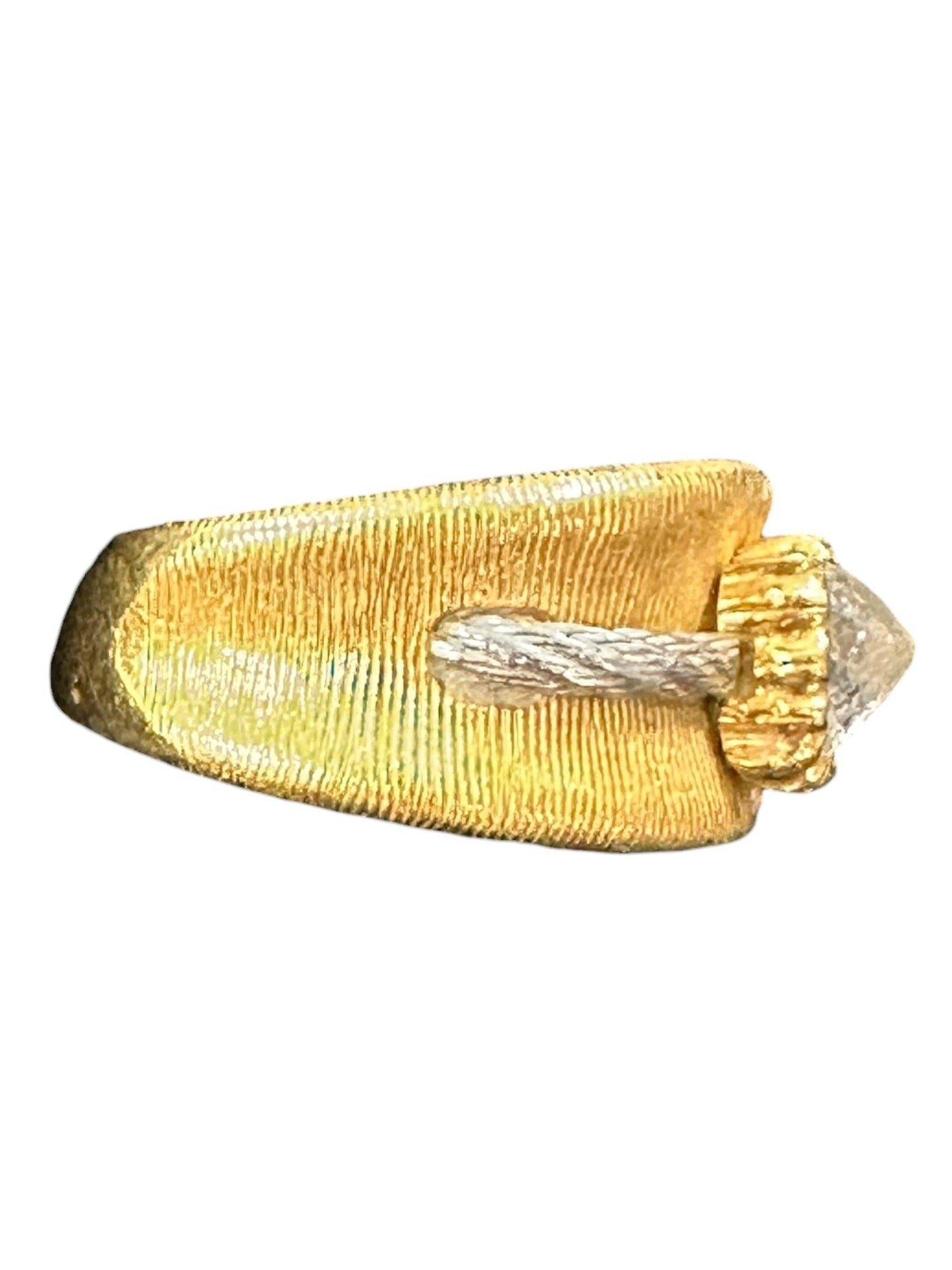 K18 Pt900 Wide Band Ring Rough Diamond 0.543ct 9.1g | Authentic Pre-Owned Luxury