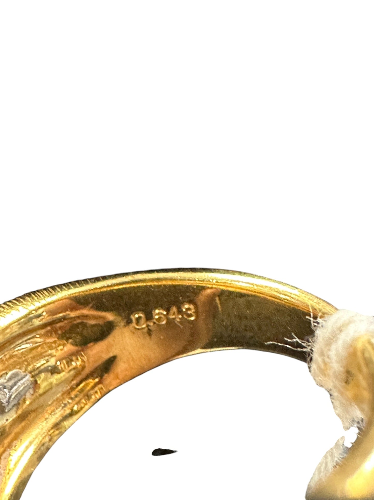 K18 Pt900 Wide Band Ring Rough Diamond 0.543ct 9.1g | Authentic Pre-Owned Luxury