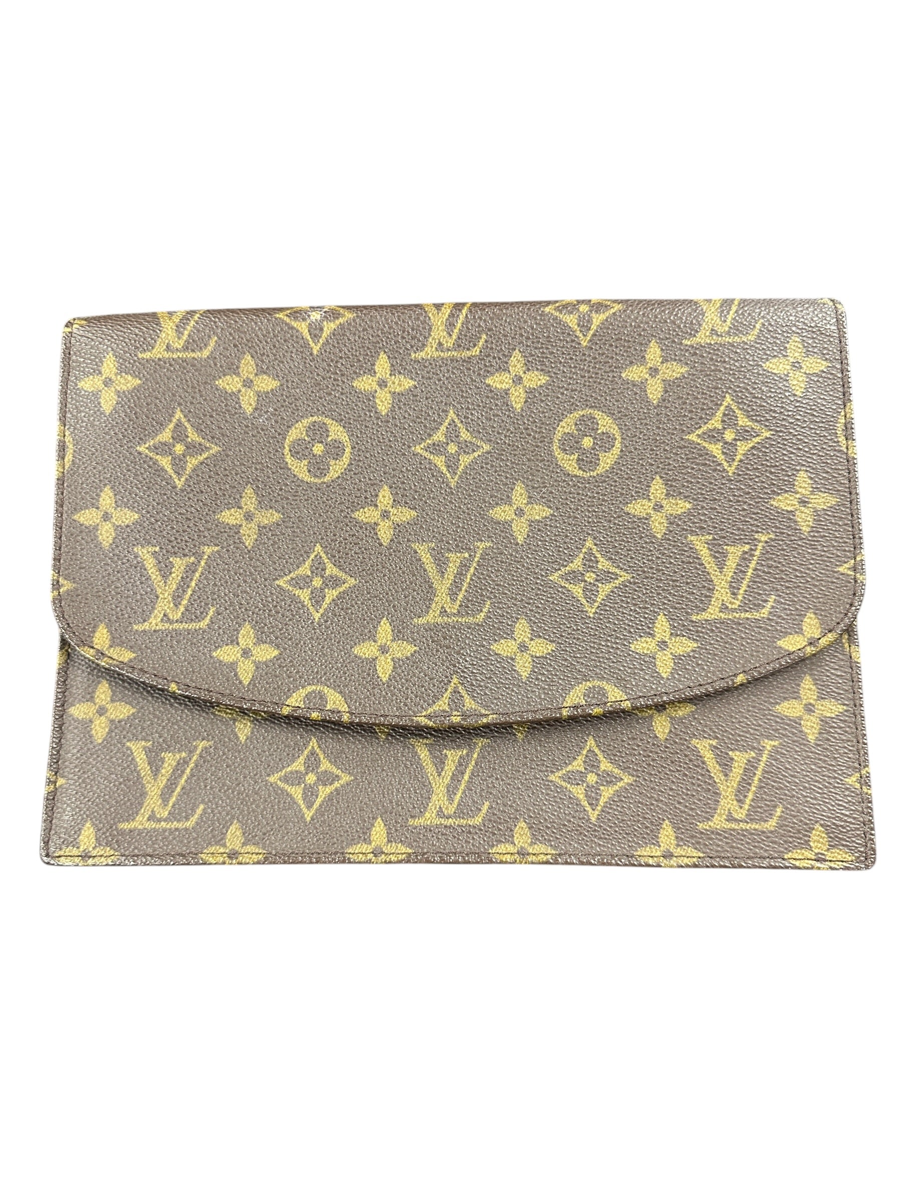 LOUIS VUITTON Monogram Pochette Rabat Clutch Bag Brown Gold Hardware | Authentic Pre-Owned Luxury