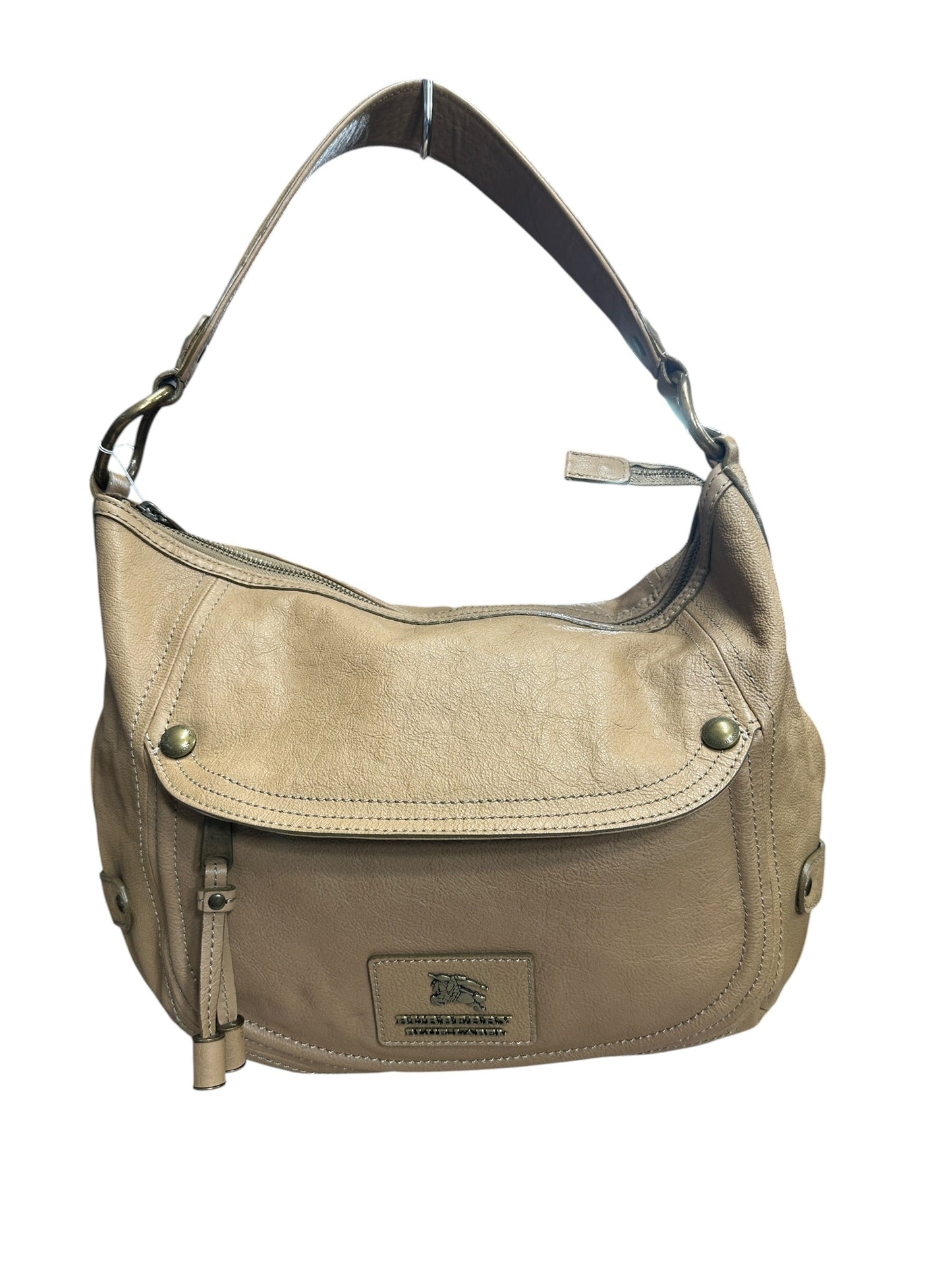 BURBERRY Blue Label Leather Shoulder Bag Camel Silver Hardware | Authentic Pre-Owned Luxury