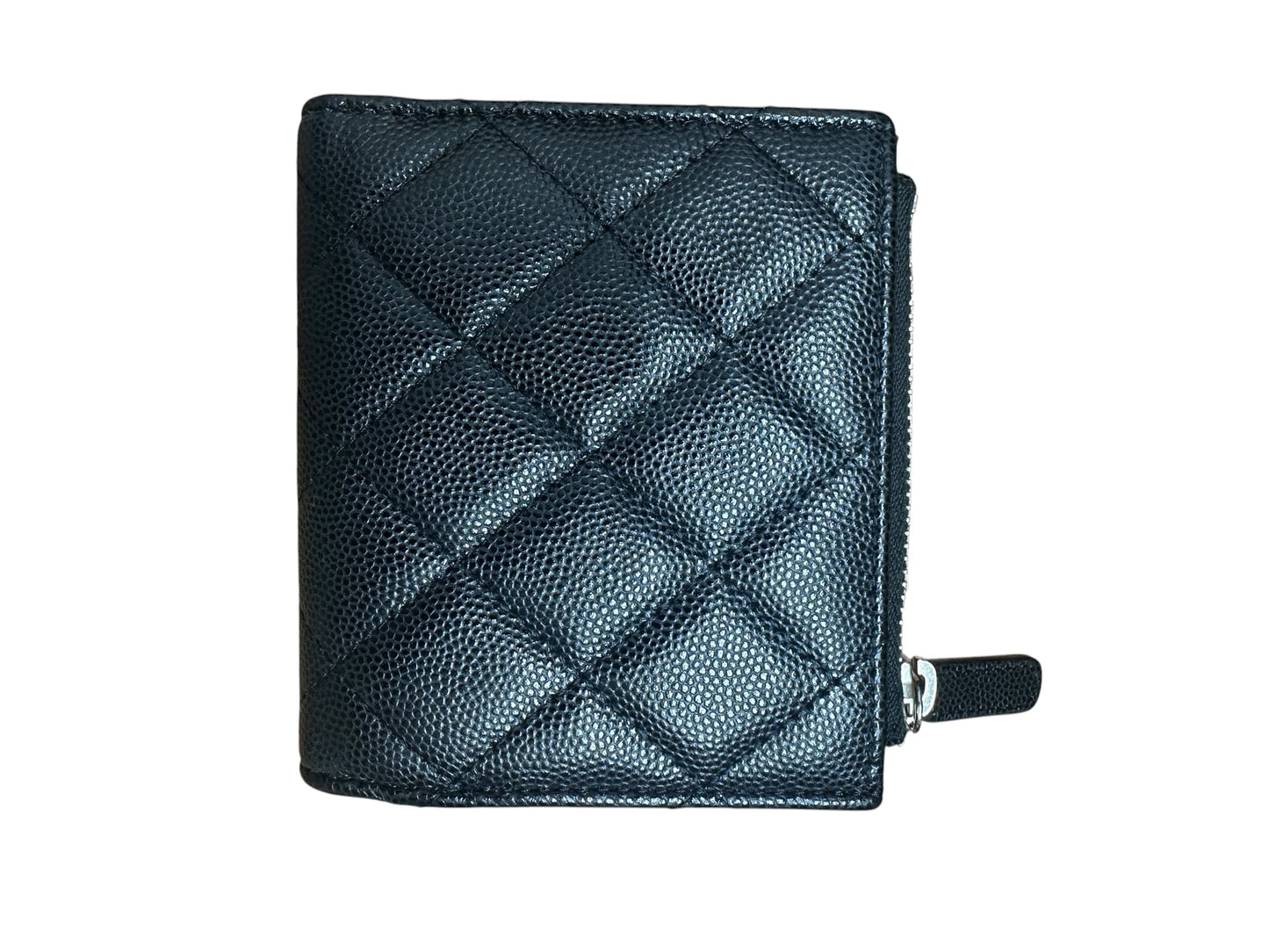 CHANEL Caviar Chanel 19 Small Compact Wallet Black Silver Hardware | Authentic Pre-Owned Luxury