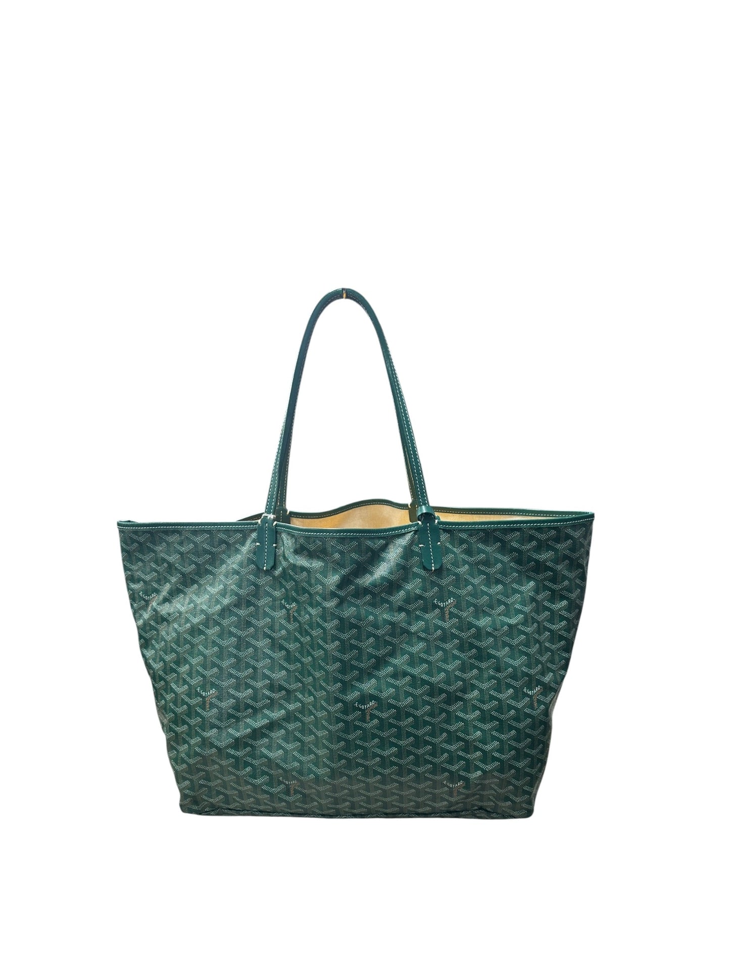 GOYARD Goyardine St Louis GM Tote Bag Green Silver Hardware | Authentic Pre-Owned Luxury