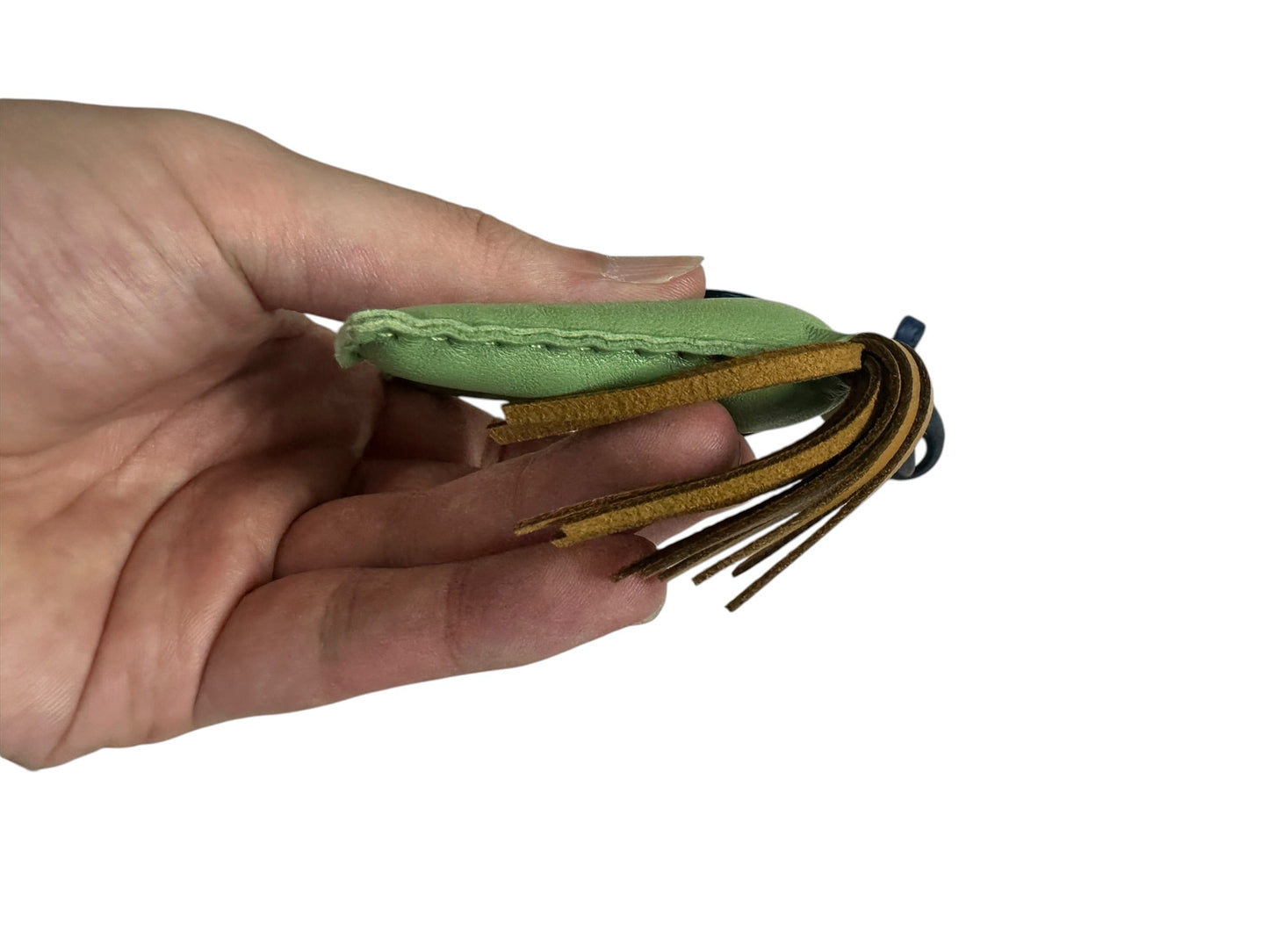 HERMES Lambskin Rodeo Charm Bag Charm Green Blue | Authentic Pre-Owned Luxury