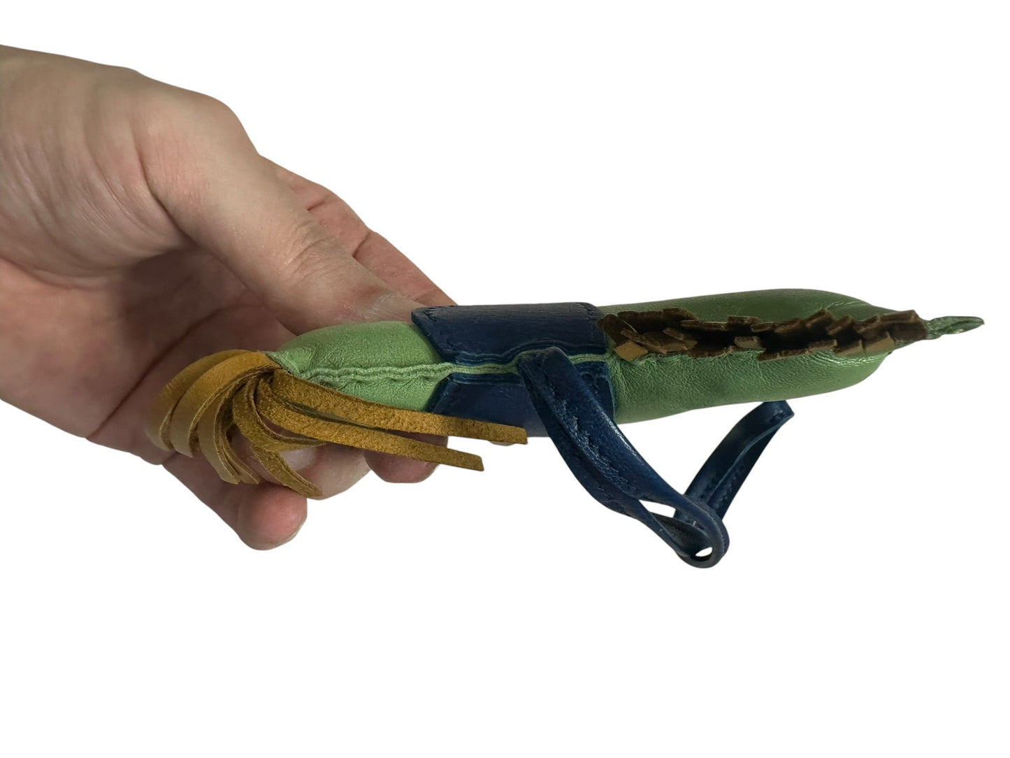 HERMES Lambskin Rodeo Charm Bag Charm Green Blue | Authentic Pre-Owned Luxury
