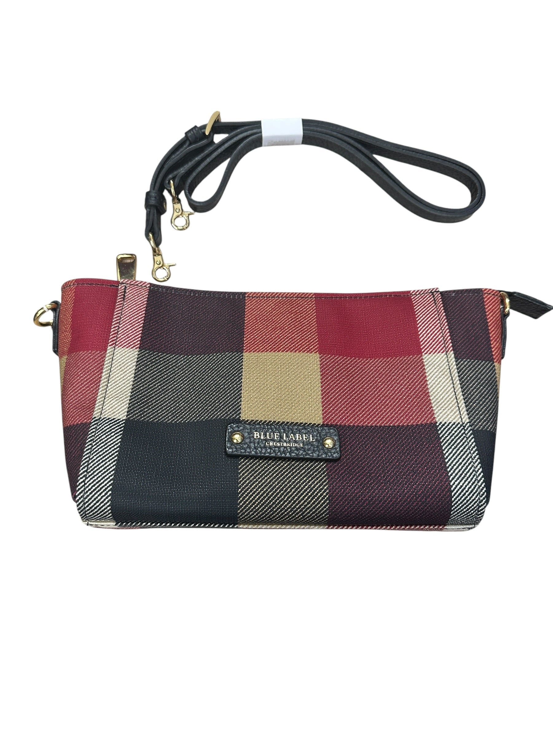 BURBERRY Blue Label Crestbridge Mega Check Canvas 2way Pouch Clutch Shoulder Bag Red Black Gold Hardware | Authentic Pre-Owned Luxury