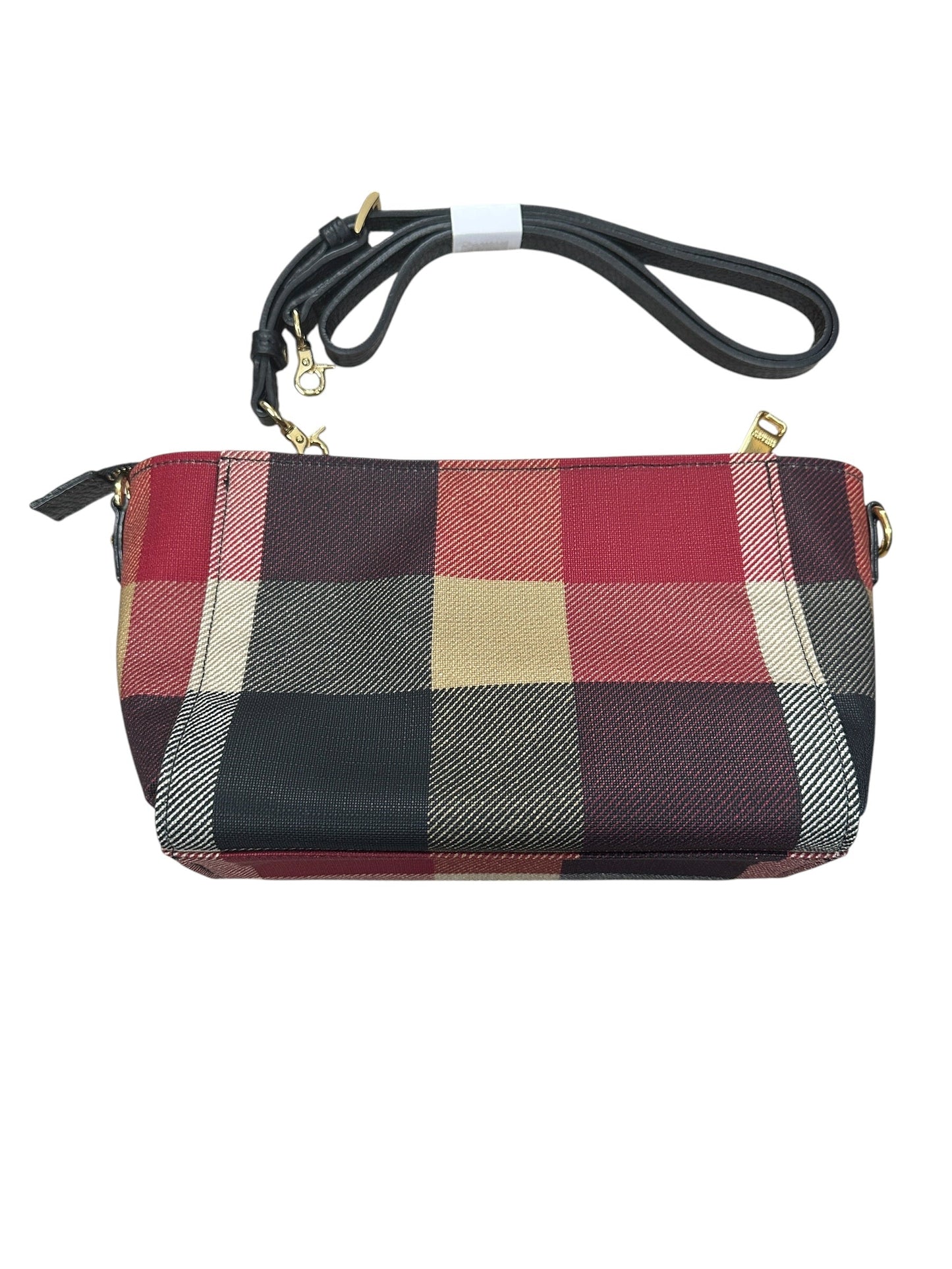 BURBERRY Blue Label Crestbridge Mega Check Canvas 2way Pouch Clutch Shoulder Bag Red Black Gold Hardware | Authentic Pre-Owned Luxury