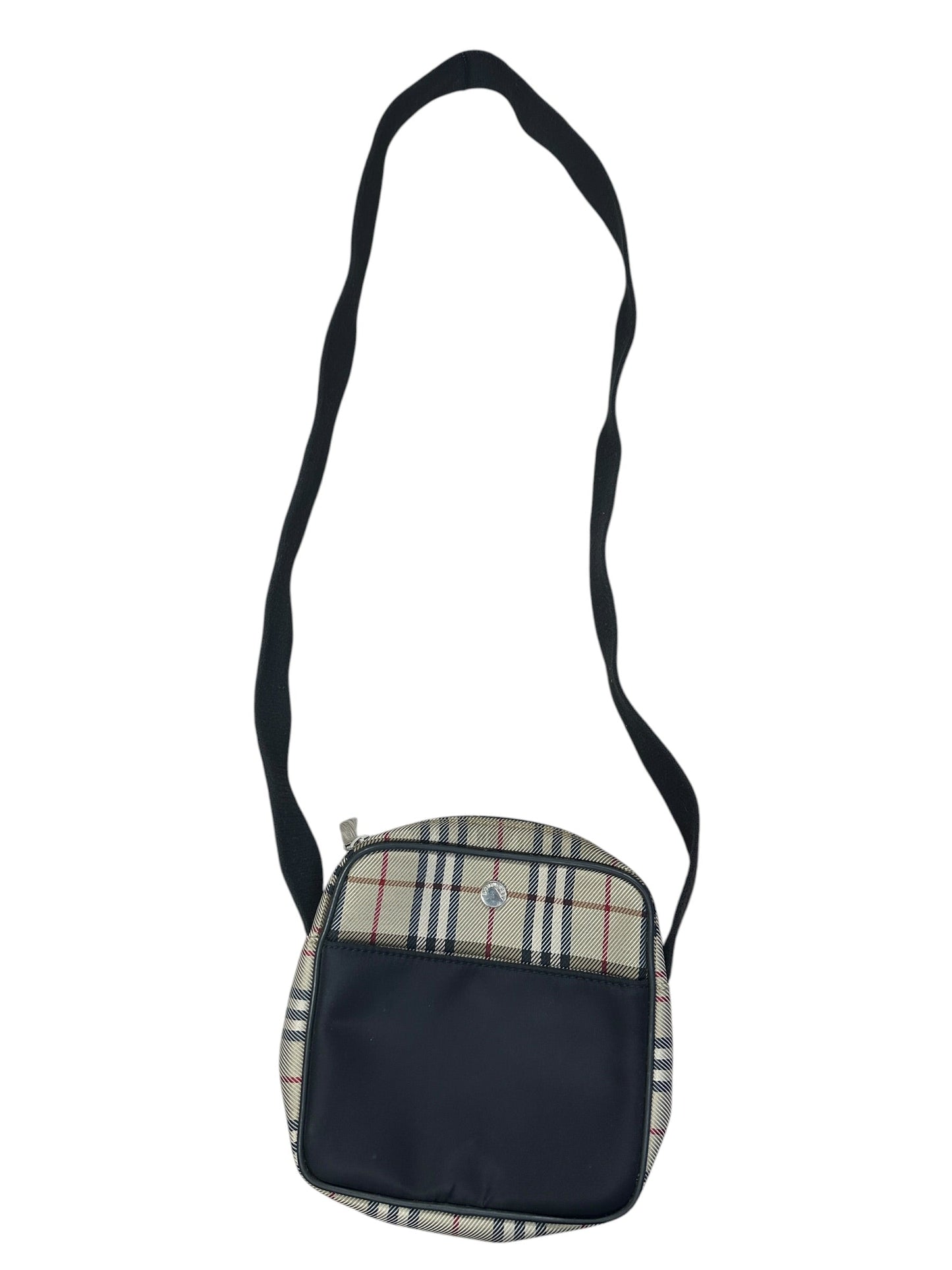 BURBERRY Nova Check Canvas Leather Mini Crossbody Shoulder Bag Beige Black Silver Hardware | Authentic Pre-Owned Luxury