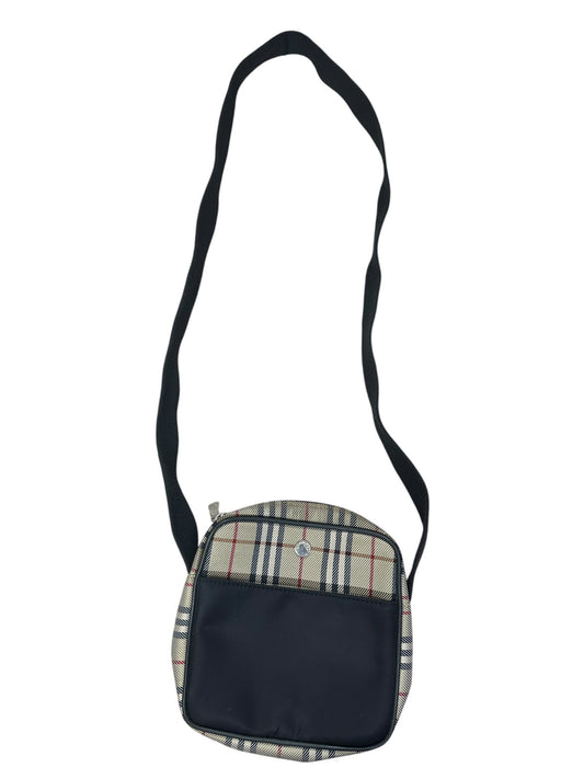 BURBERRY Nova Check Canvas Leather Mini Crossbody Shoulder Bag Beige Black Silver Hardware | Authentic Pre-Owned Luxury