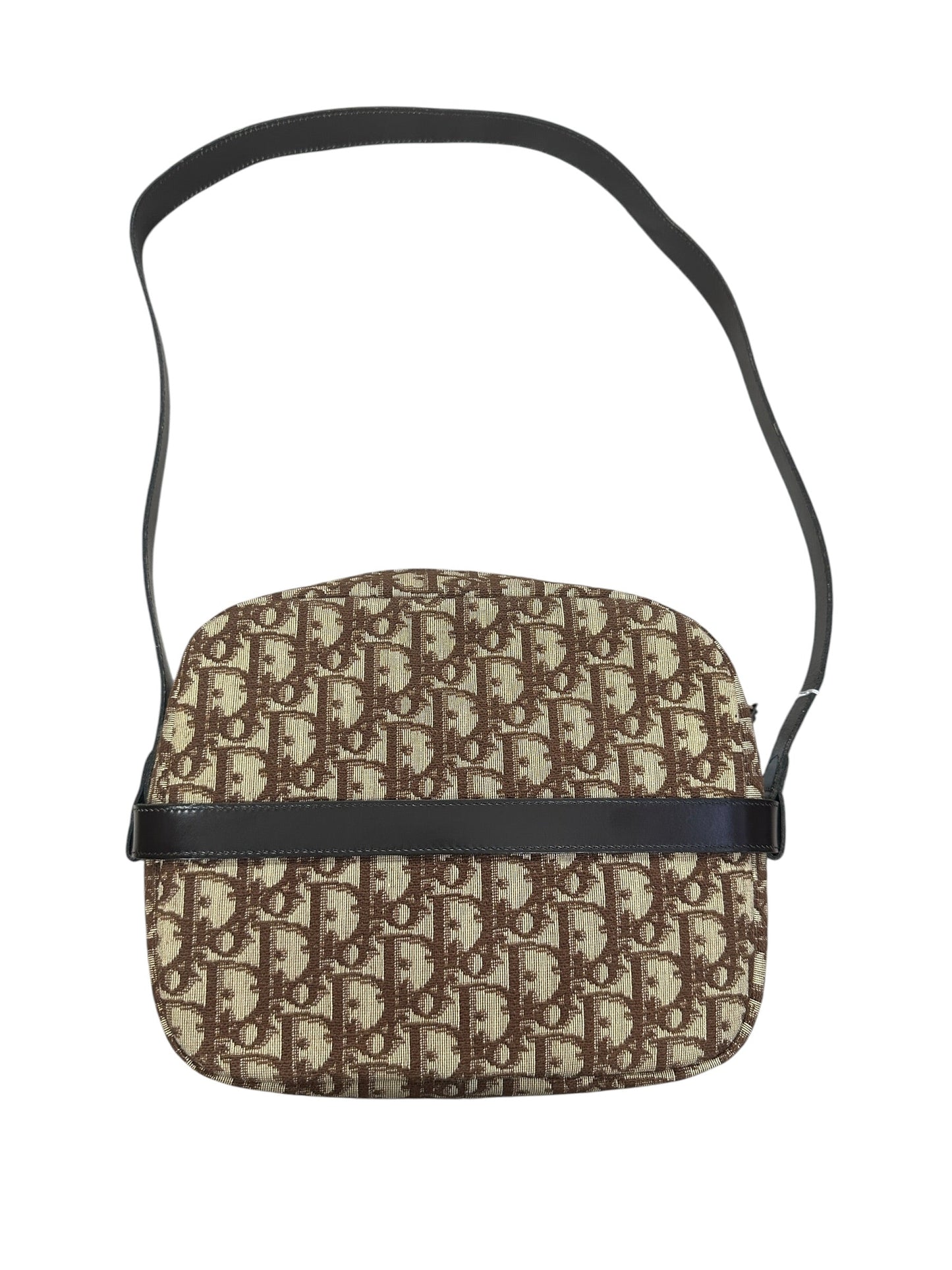 Christian Dior Trotter Canvas Shoulder Bag Brown Gold Hardware | Authentic Pre-Owned Luxury