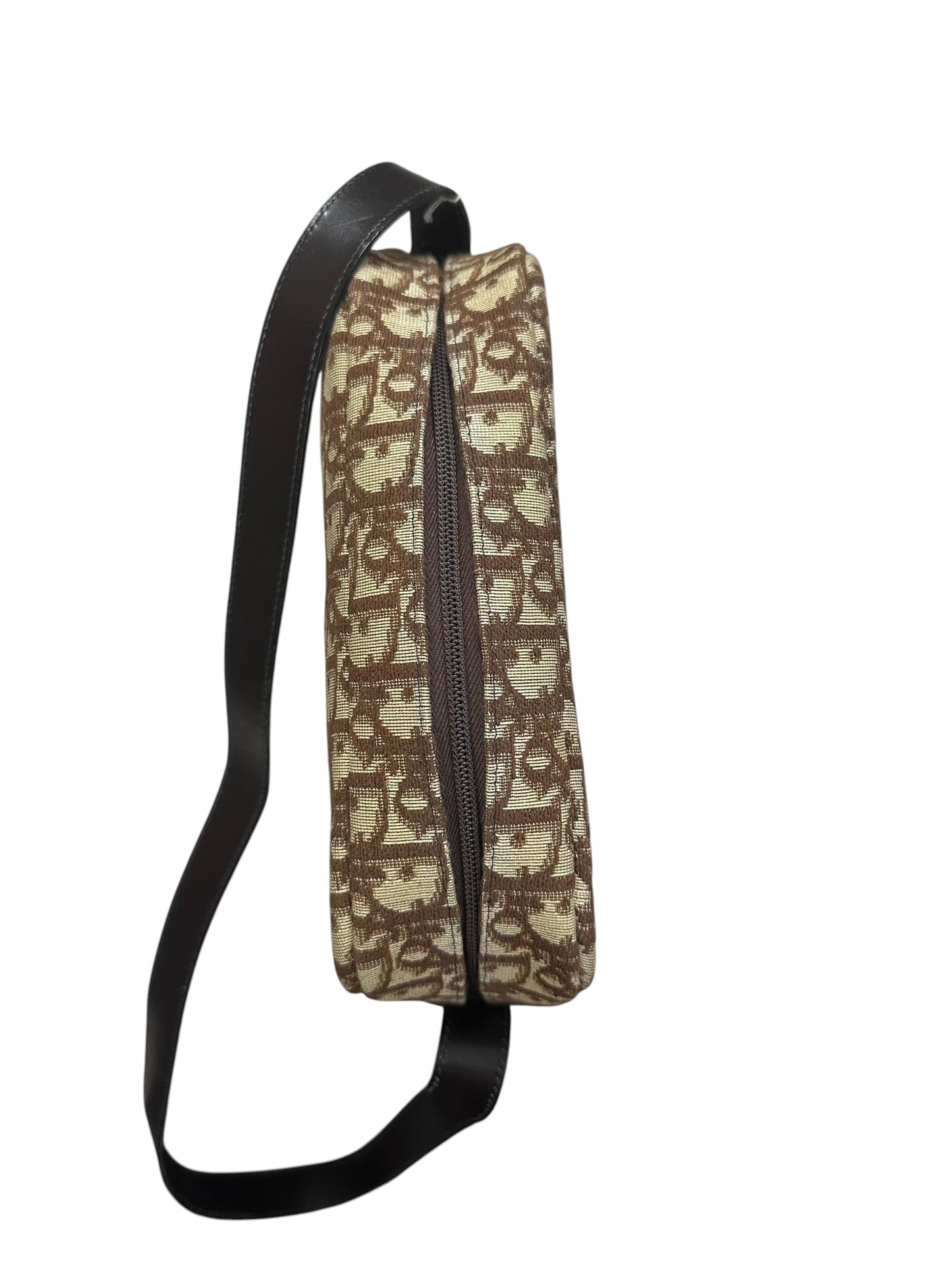 Christian Dior Trotter Canvas Shoulder Bag Brown Gold Hardware | Authentic Pre-Owned Luxury