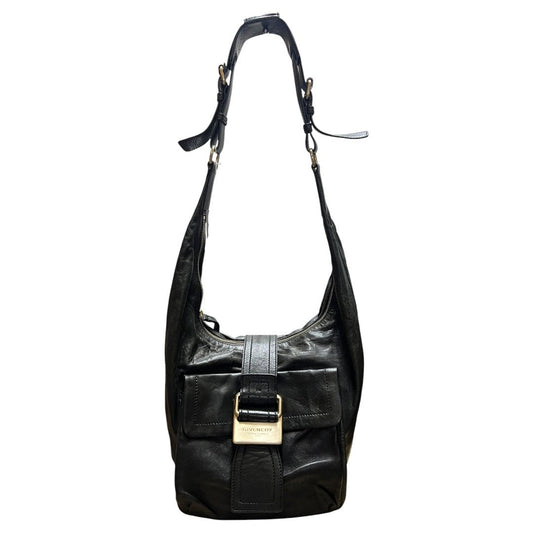 GIVENCHY Leather Hobo Shoulder Bag Shoulder Bag Black Gold Hardware | Authentic Pre-Owned Luxury