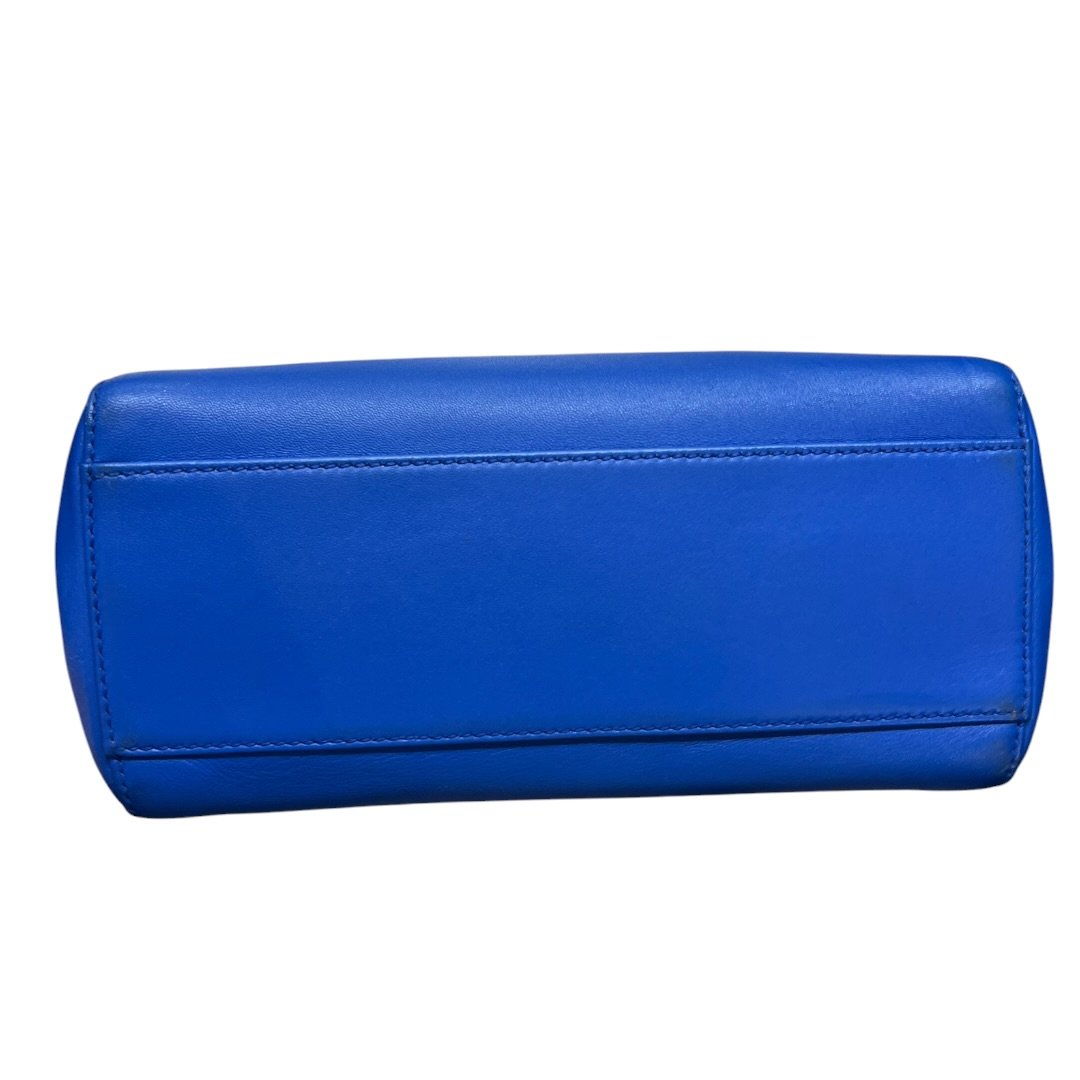 FENDI Calfskin Peekaboo Mini Handbag Blue Gold Hardware | Authentic Pre-Owned Luxury