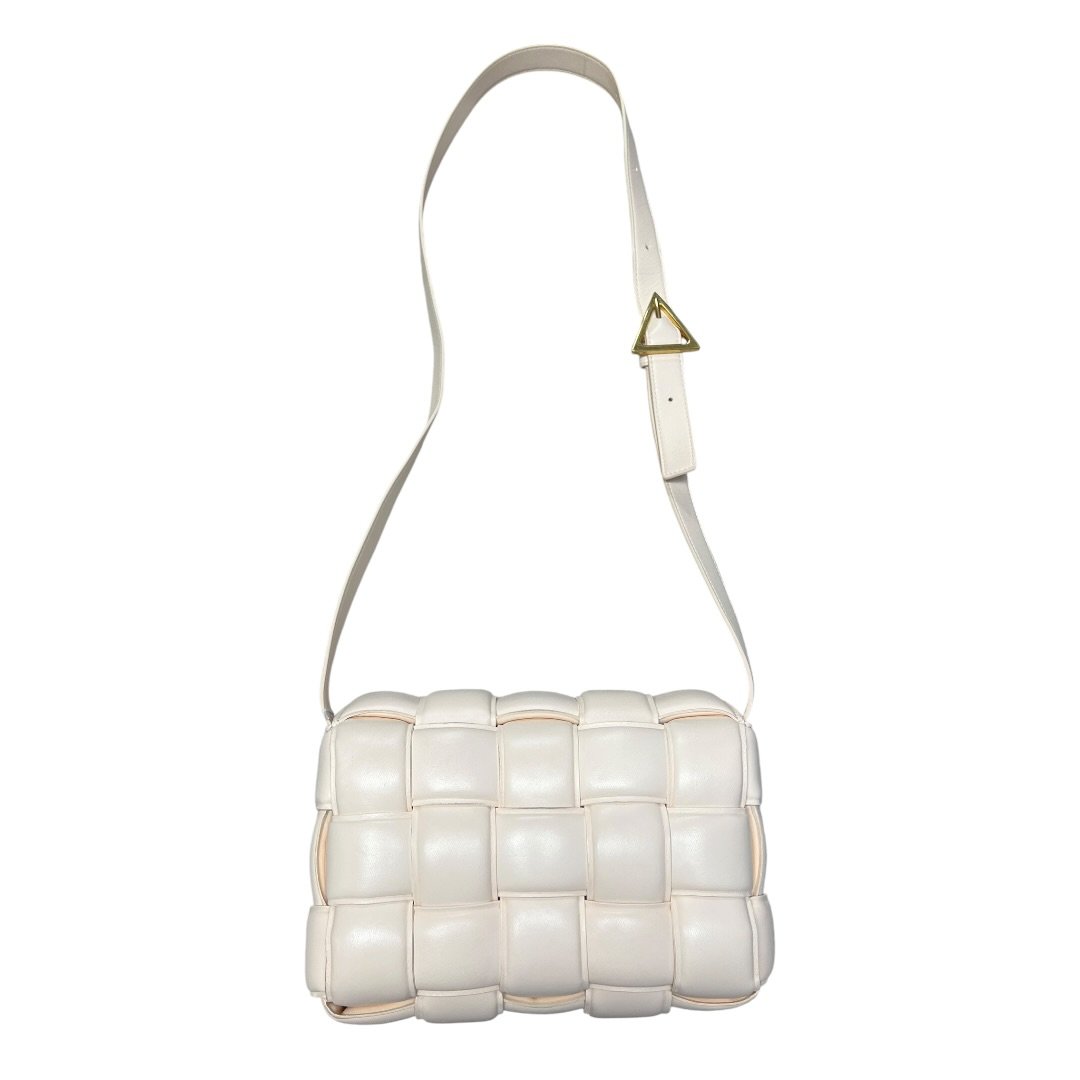 BOTTEGA VENETA Nappa Leather Padded Cassette Bag Shoulder Bag Chalk Gold Hardware | Authentic Pre-Owned Luxury
