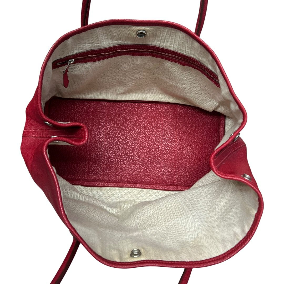 HERMES Negonda Garden Party Tote Red Silver Hardware | Authentic Pre-Owned Luxury