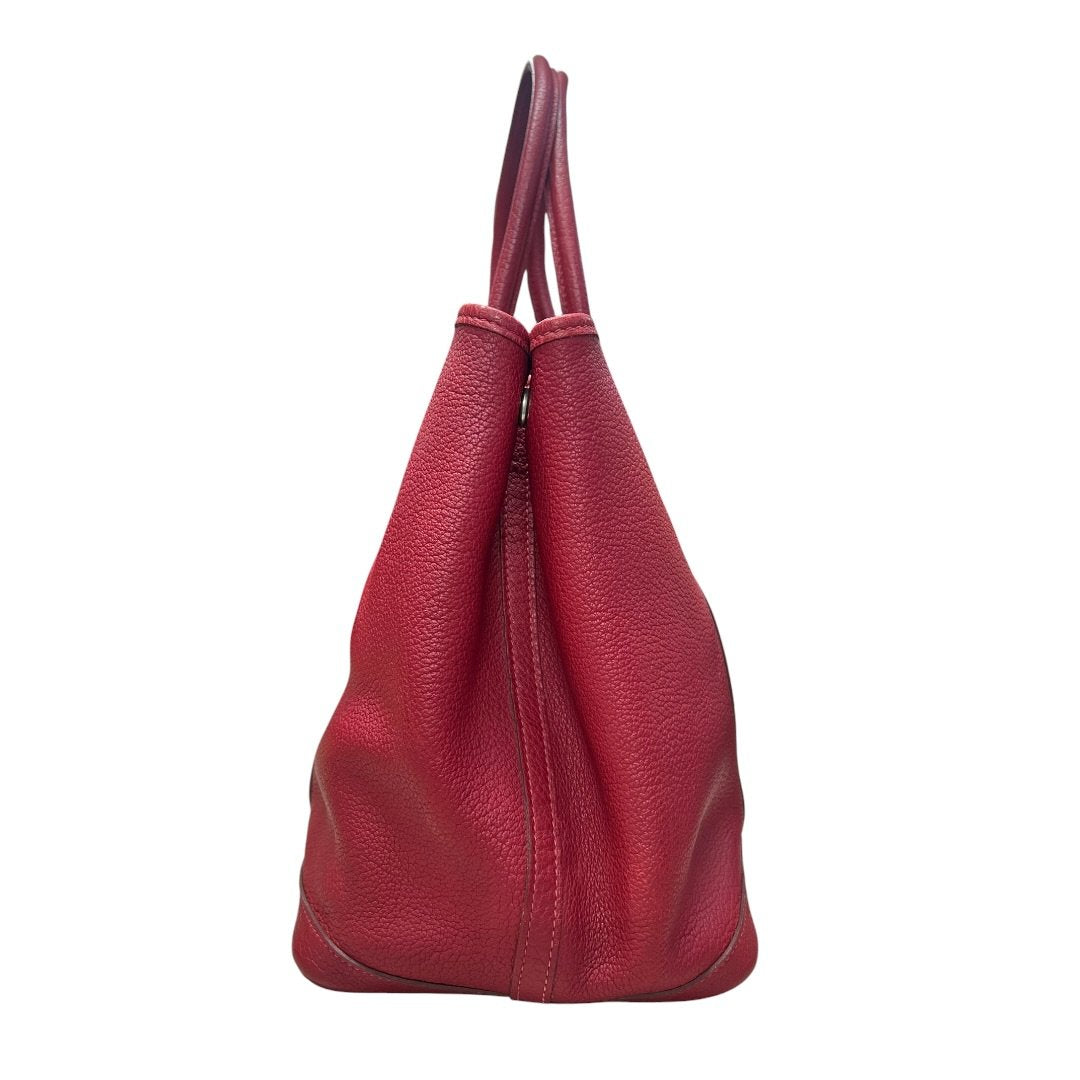 HERMES Negonda Garden Party Tote Red Silver Hardware | Authentic Pre-Owned Luxury