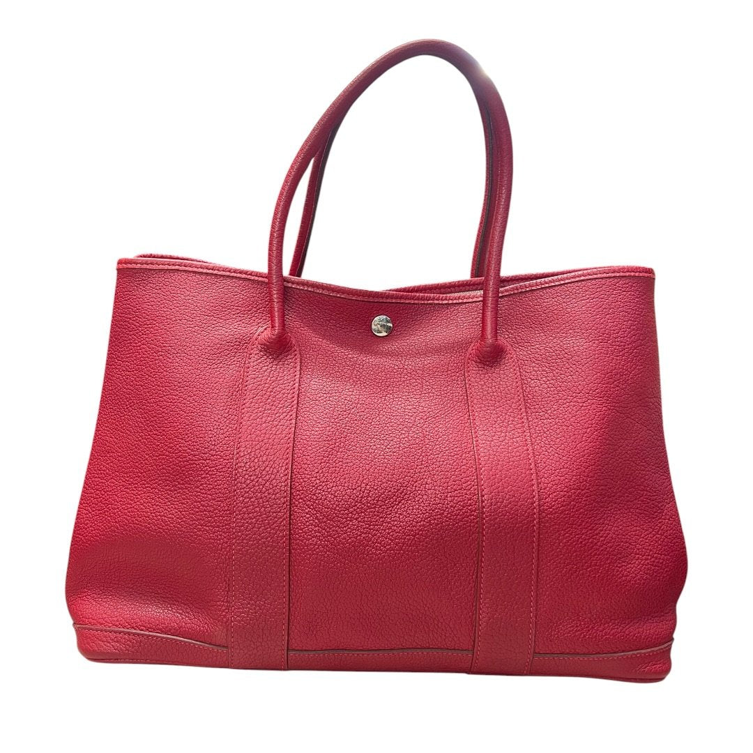 HERMES Negonda Garden Party Tote Red Silver Hardware | Authentic Pre-Owned Luxury