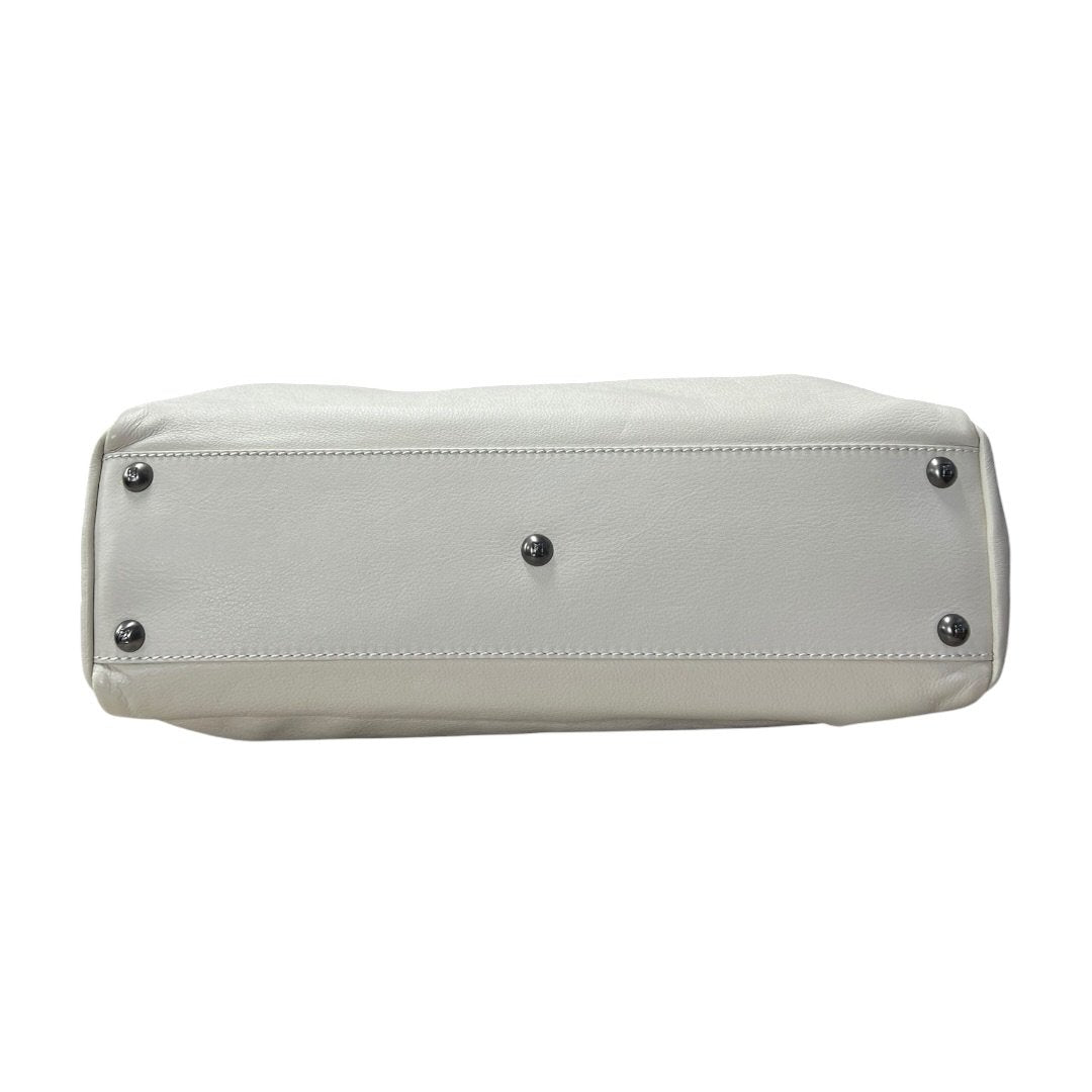 FENDI Calfskin Peekaboo Handbag Off-white Mixed-tone Hardware | Authentic Pre-Owned Luxury