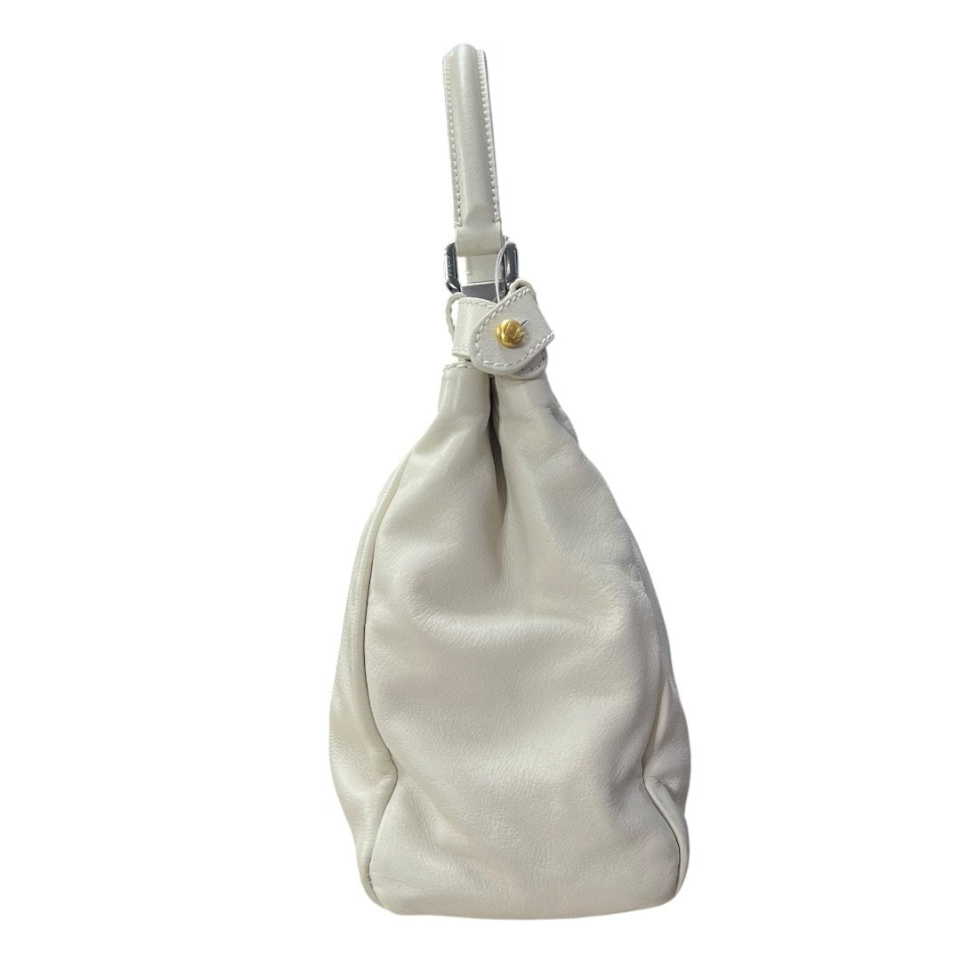 FENDI Calfskin Peekaboo Handbag Off-white Mixed-tone Hardware | Authentic Pre-Owned Luxury