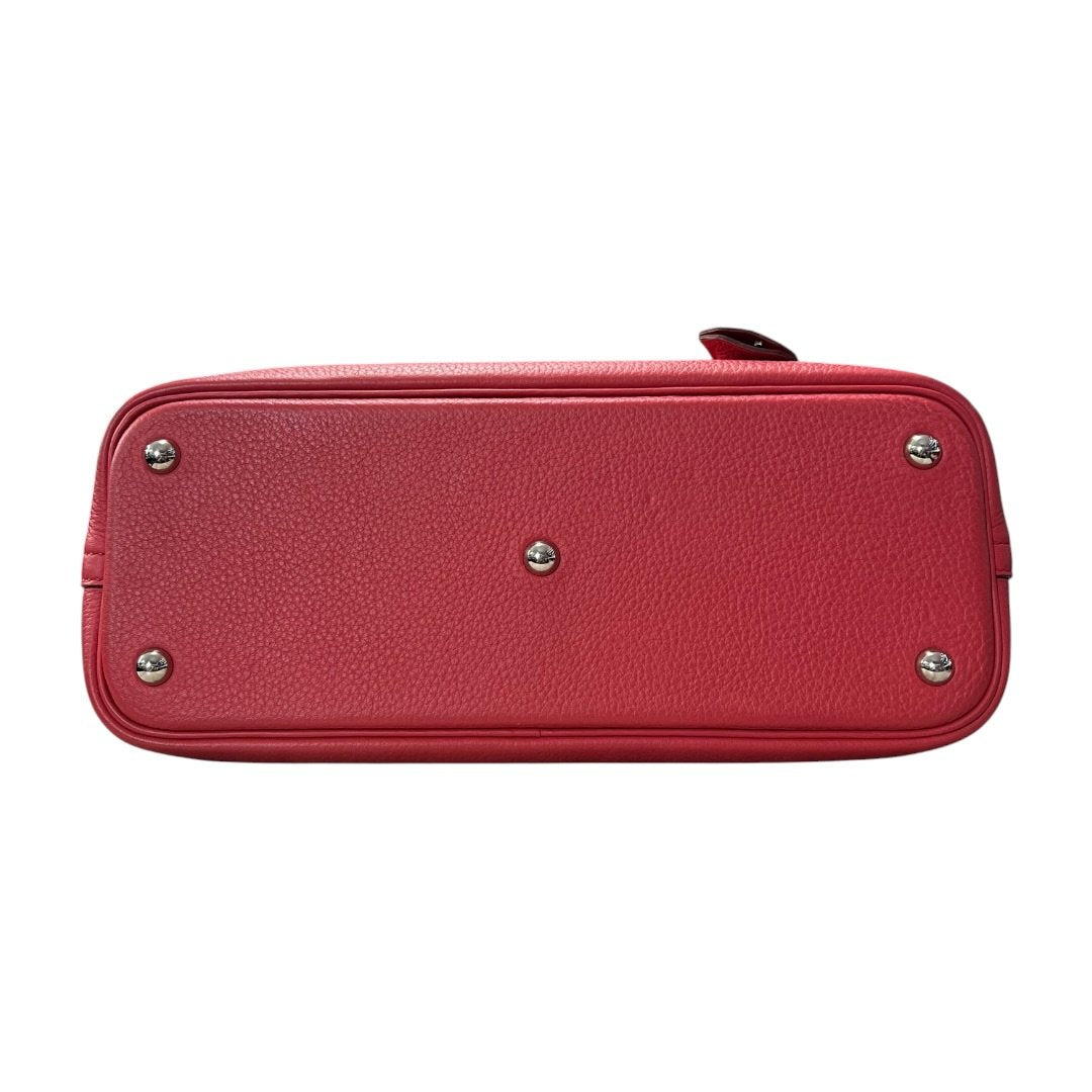 HERMES Clemence Bolide 31 Handbag Red Silver Hardware | Authentic Pre-Owned Luxury