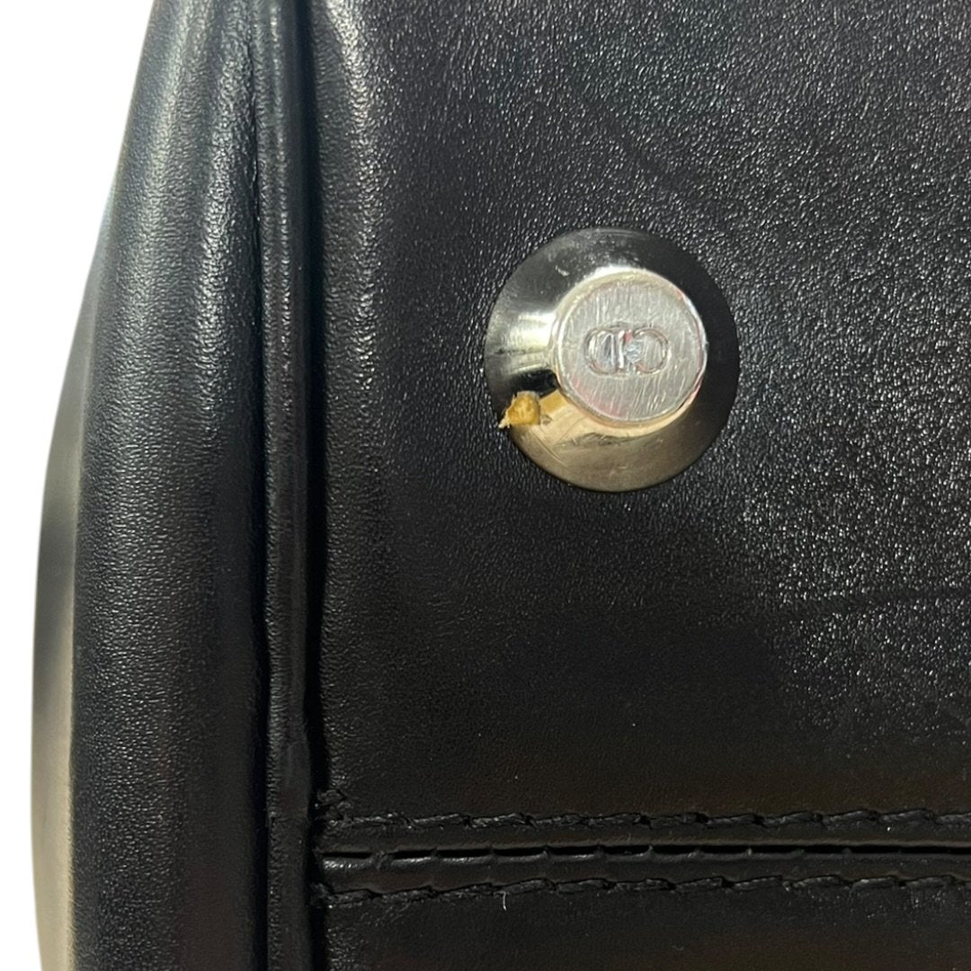 DIOR Dior Oblique Canvas Trotter Boston Bag Handbag Black, Grey Silver Hardware | Authentic Pre-Owned Luxury