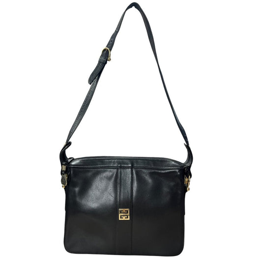 GIVENCHY Leather Shoulder Bag Black Gold Hardware | Authentic Pre-Owned Luxury