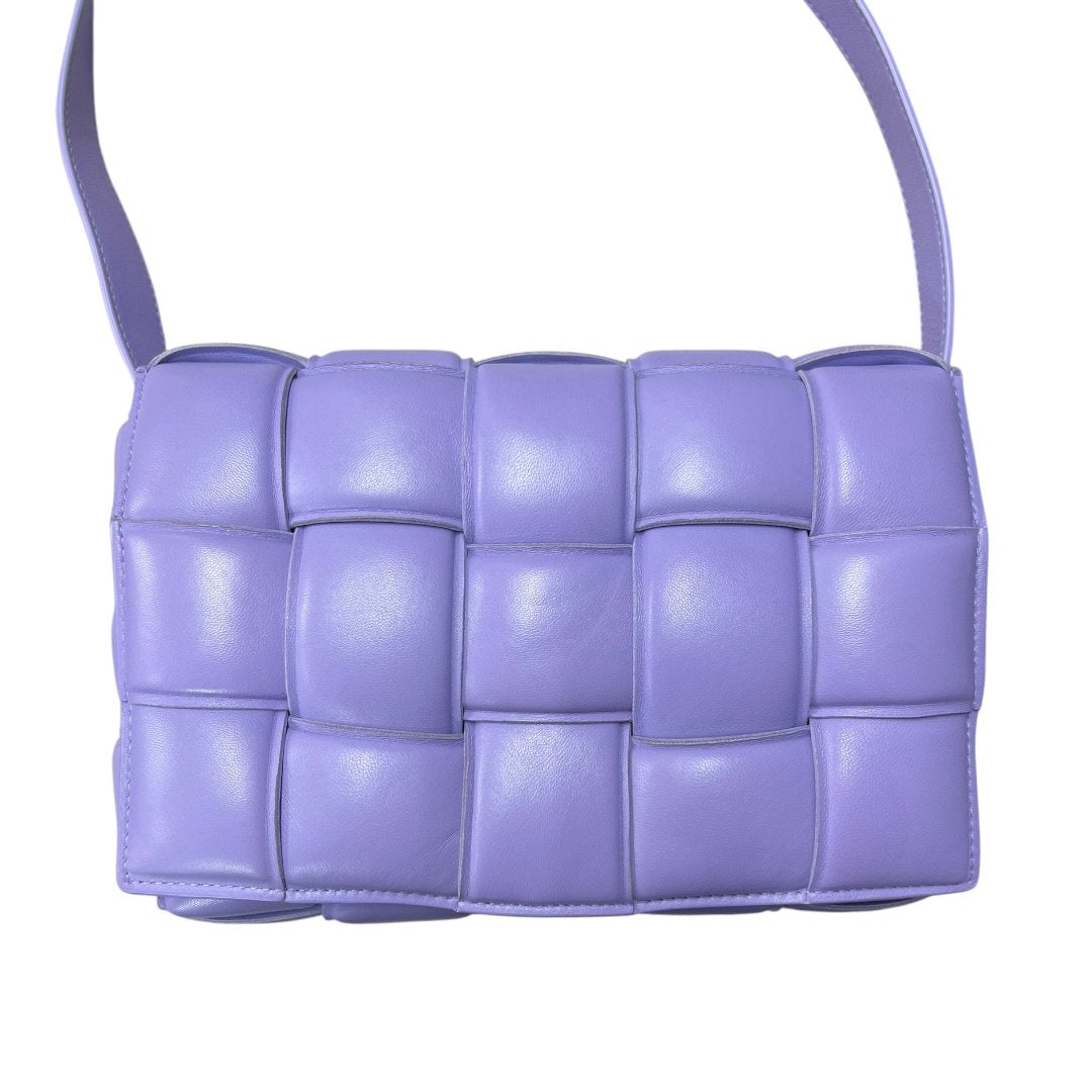 BOTTEGA VENETA Lambskin Padded Cassette Shoulder Bag Lavender Silver Hardware | Authentic Pre-Owned Luxury