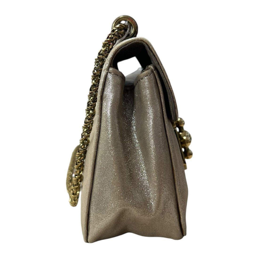 CHLOÉ Metallic Leather Mini Turn-lock Crossbody Bag Crossbody Bag Metallic Champagne Gold Hardware | Authentic Pre-Owned Luxury