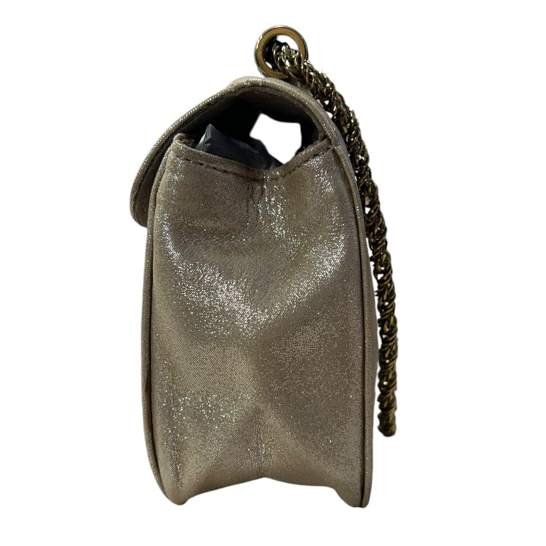 CHLOÉ Metallic Leather Mini Turn-lock Crossbody Bag Crossbody Bag Metallic Champagne Gold Hardware | Authentic Pre-Owned Luxury