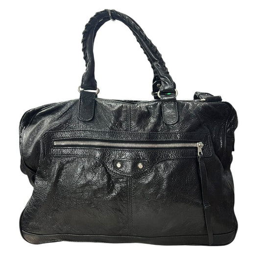 BALENCIAGA Agneau Leather City Handbag Black Silver Hardware | Authentic Pre-Owned Luxury