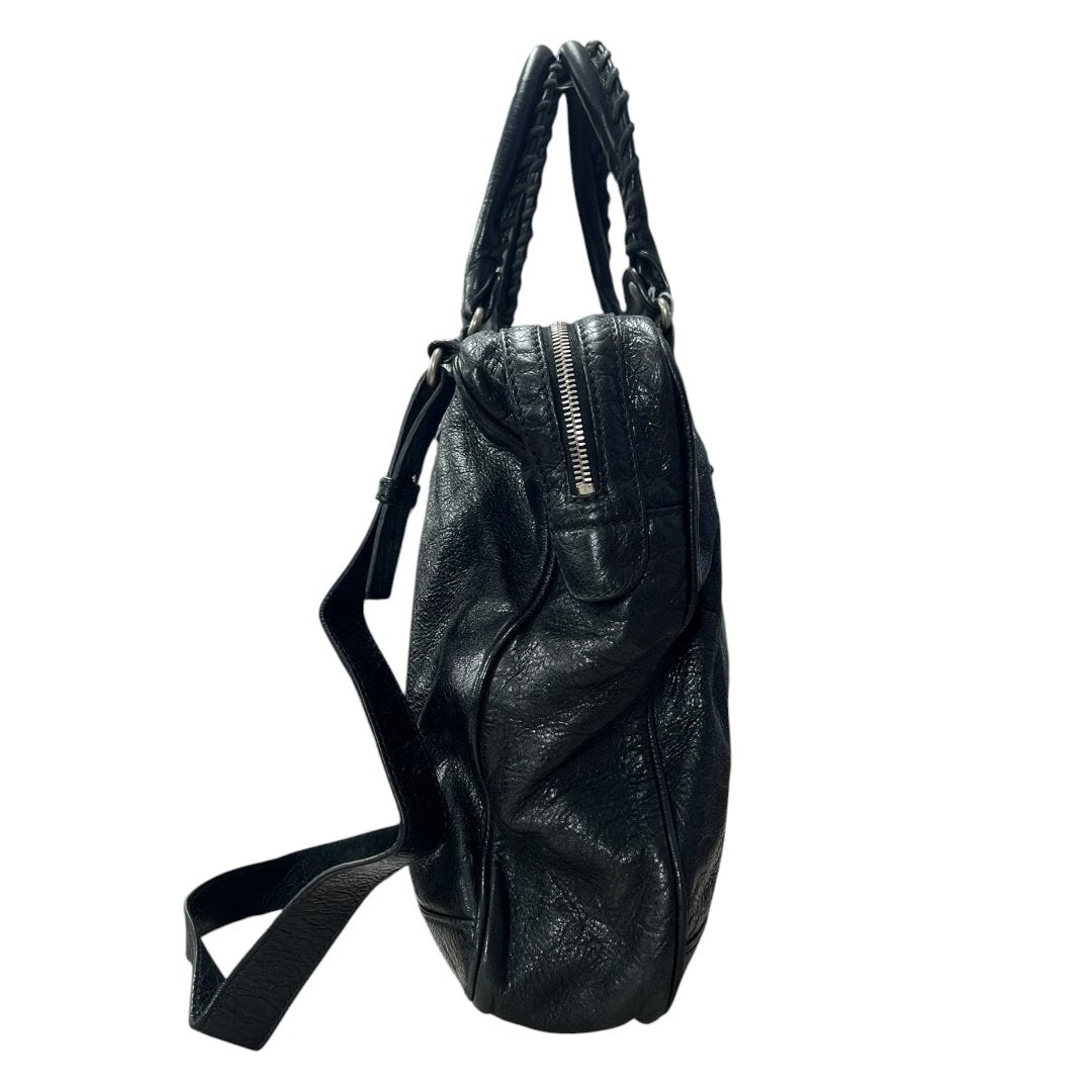 BALENCIAGA Agneau Leather City Handbag Black Silver Hardware | Authentic Pre-Owned Luxury