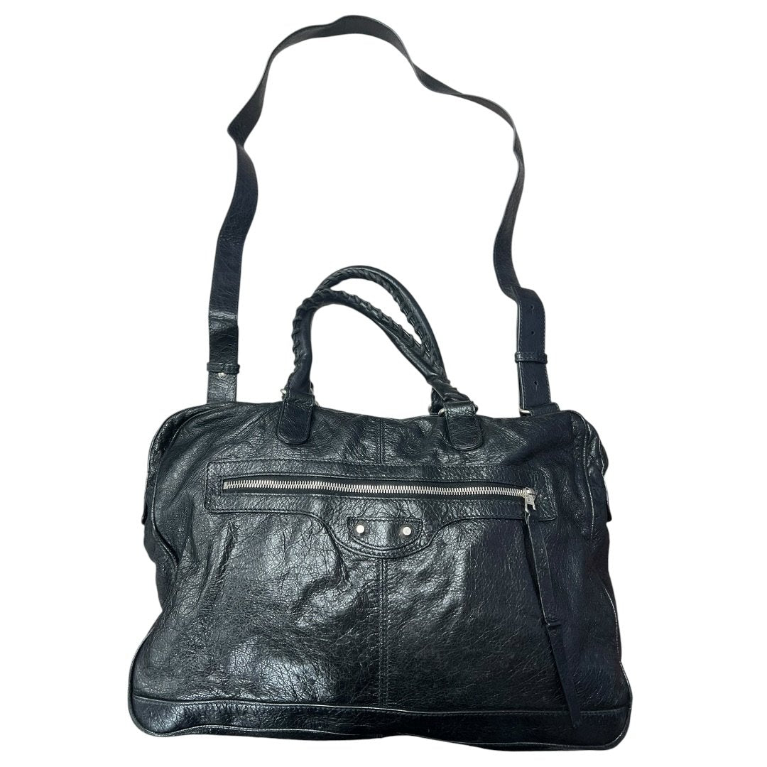BALENCIAGA Agneau Leather City Handbag Black Silver Hardware | Authentic Pre-Owned Luxury