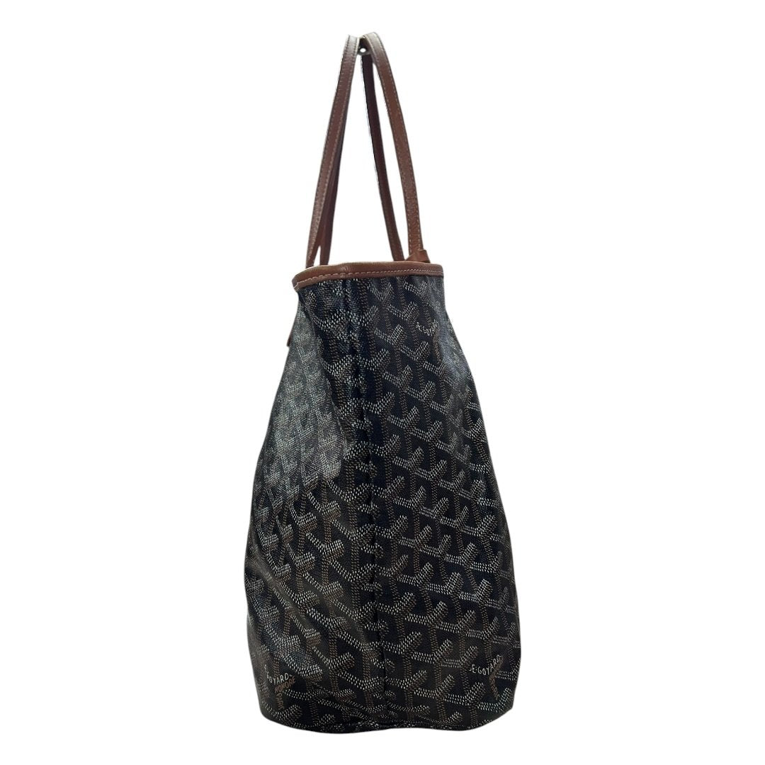 GOYARD Goyardine Canvas St. Louis PM Tote Black, Tan Silver Hardware | Authentic Pre-Owned Luxury